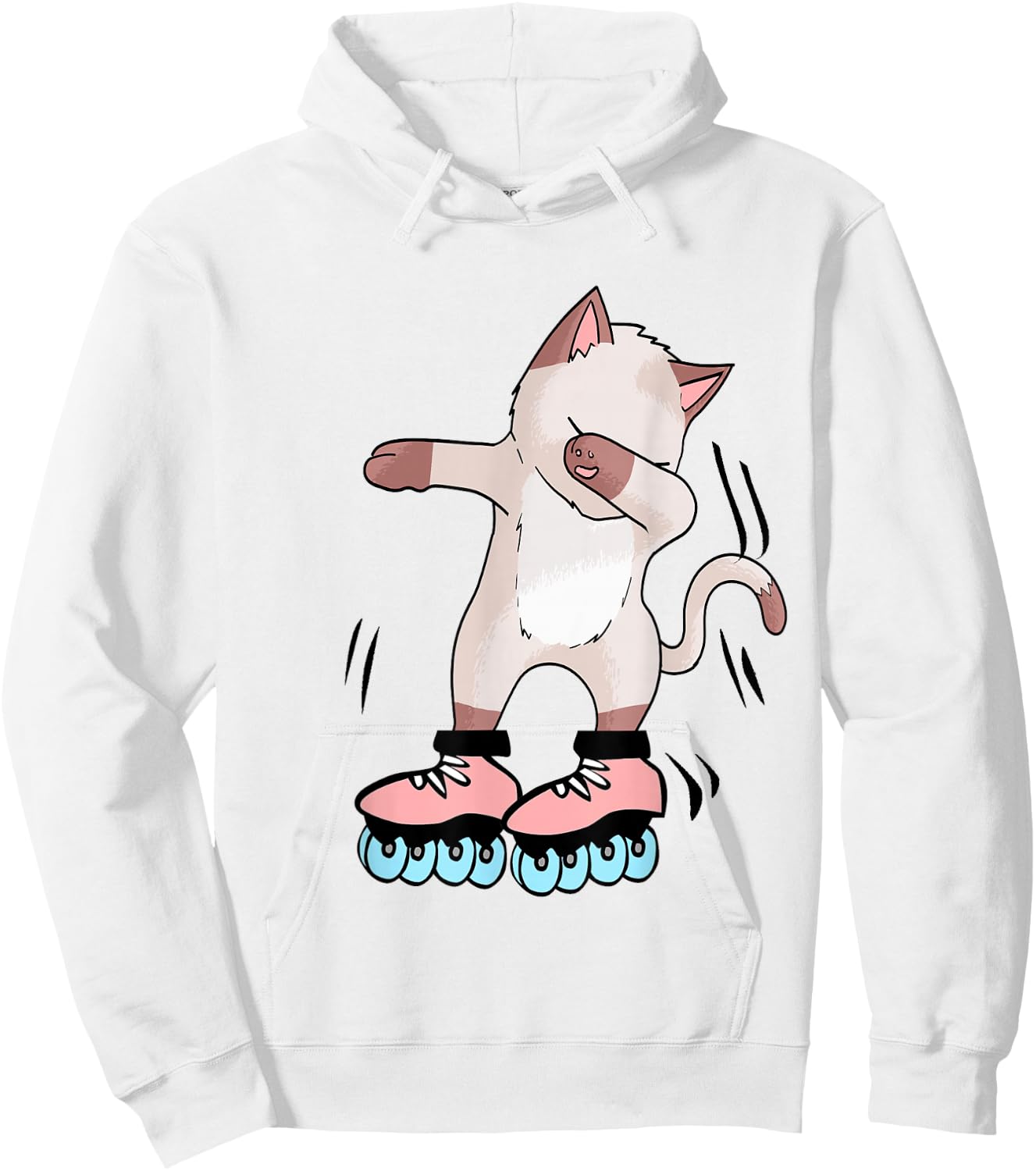 Teenager Animal Roller Skates Cat Skater Fashion Party Outfit White Women Girls Kids Hoodie - Hoodie | White