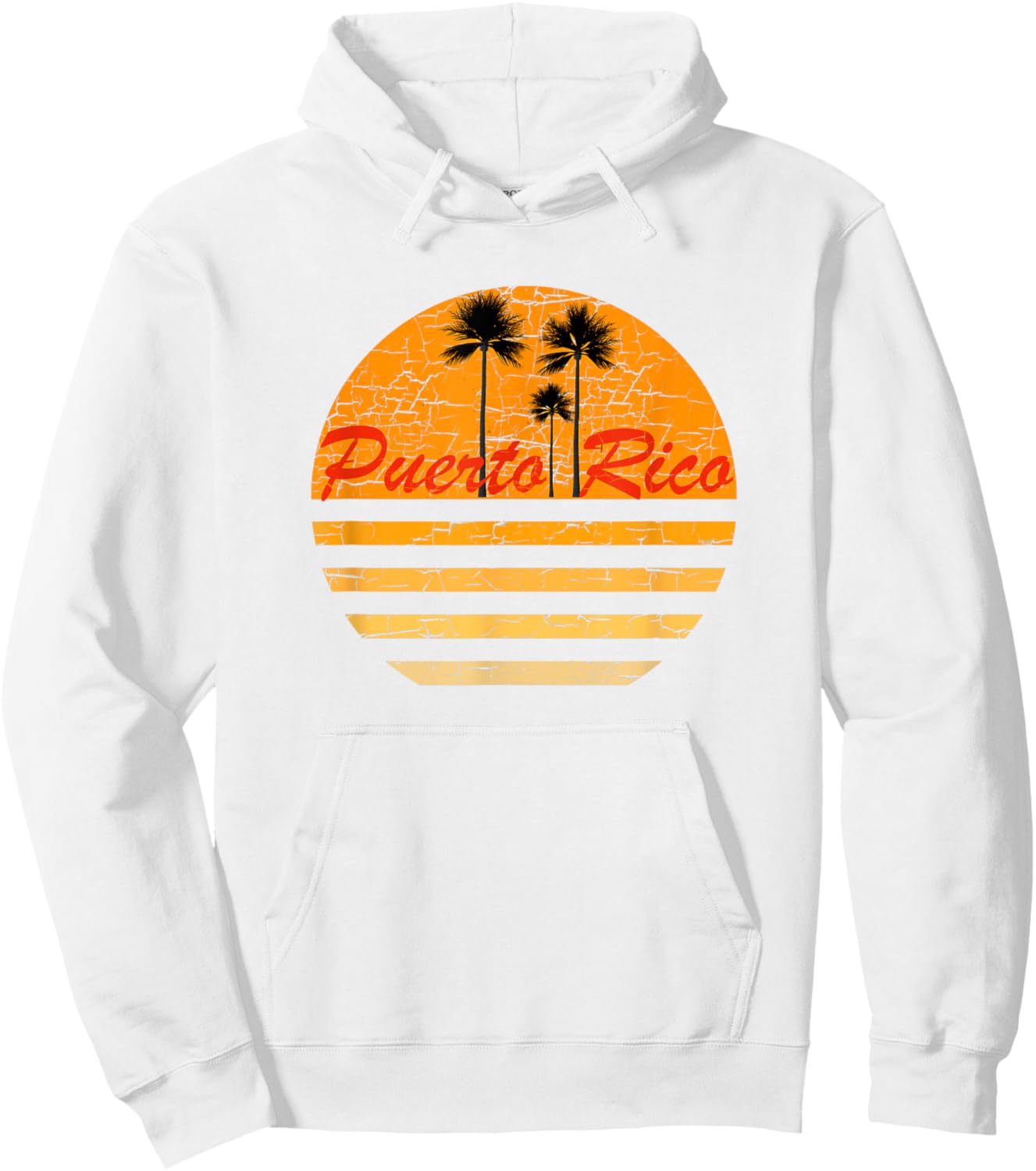 Puerto Rico Vintage Retro 70s Throwback Surf Hoodie - Hoodie | White