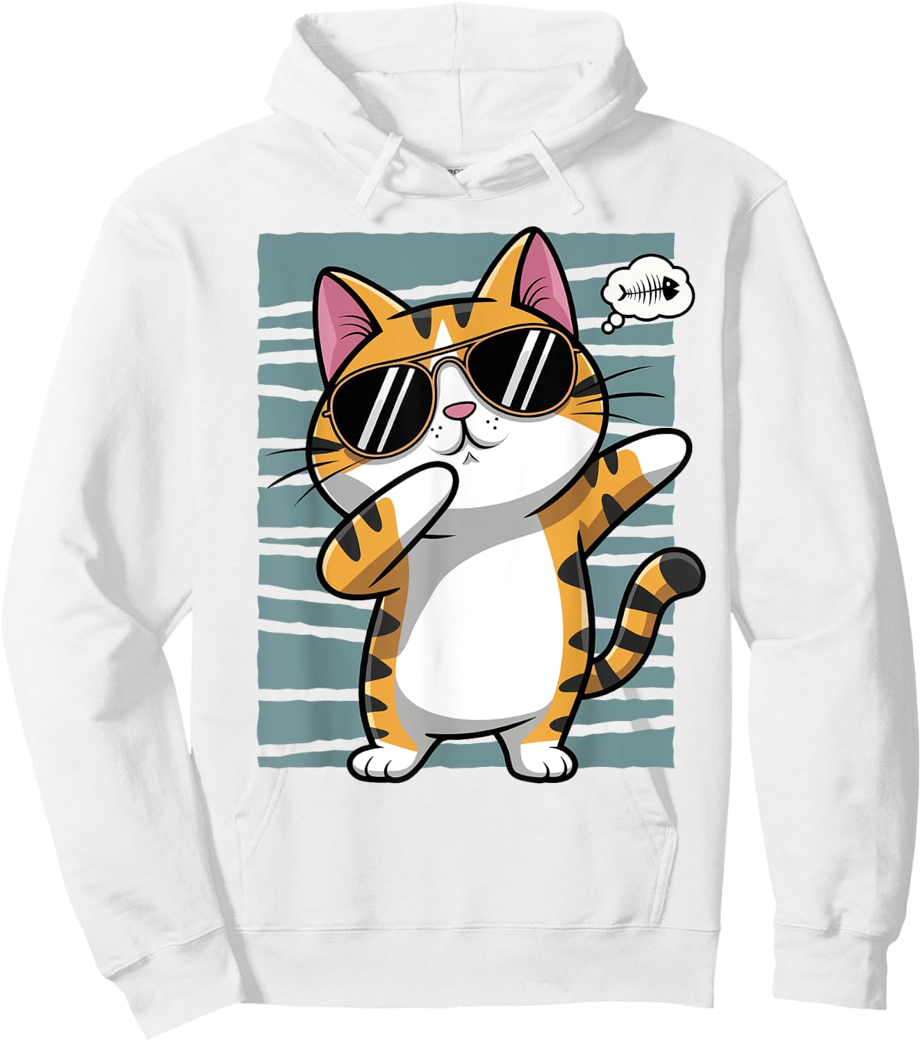 Funny Funny Cat Boy Girl Dab Dabbing Cat , white, S Hoodie - Hoodie | White
