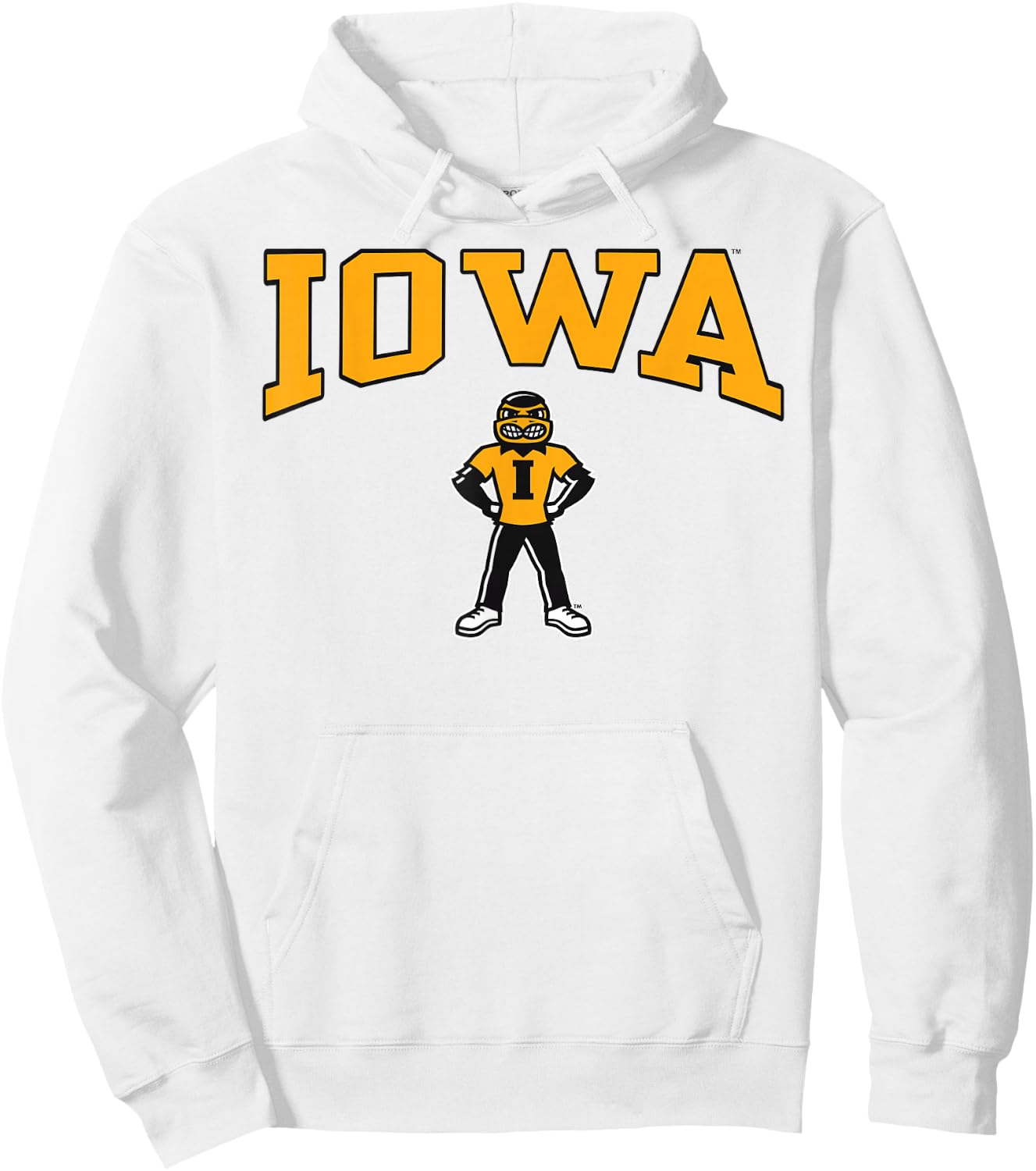 Iowa Hawkeyes Herky the Hawk Gray Officially Licensed Hoodie - Hoodie | White