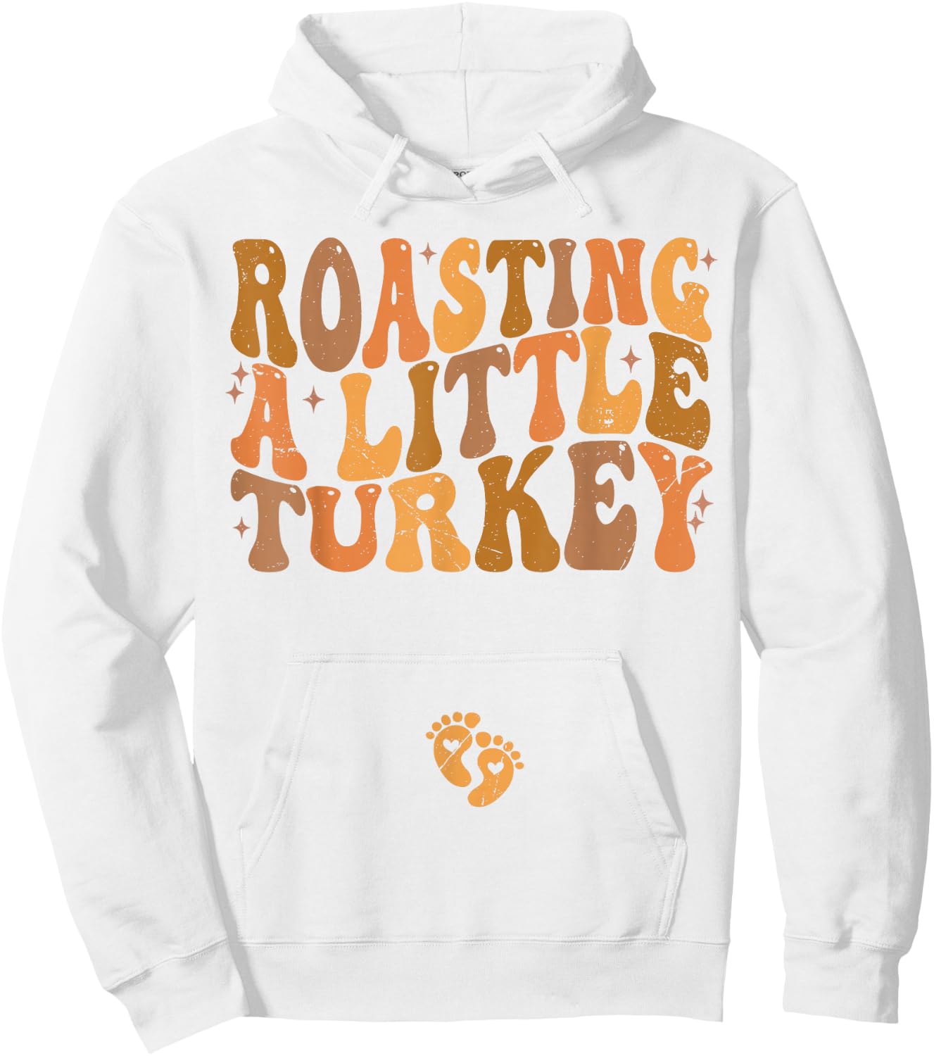 Roasting a Little Turkey Thanksgiving Pregnancy Announcement Hoodie - Hoodie | White