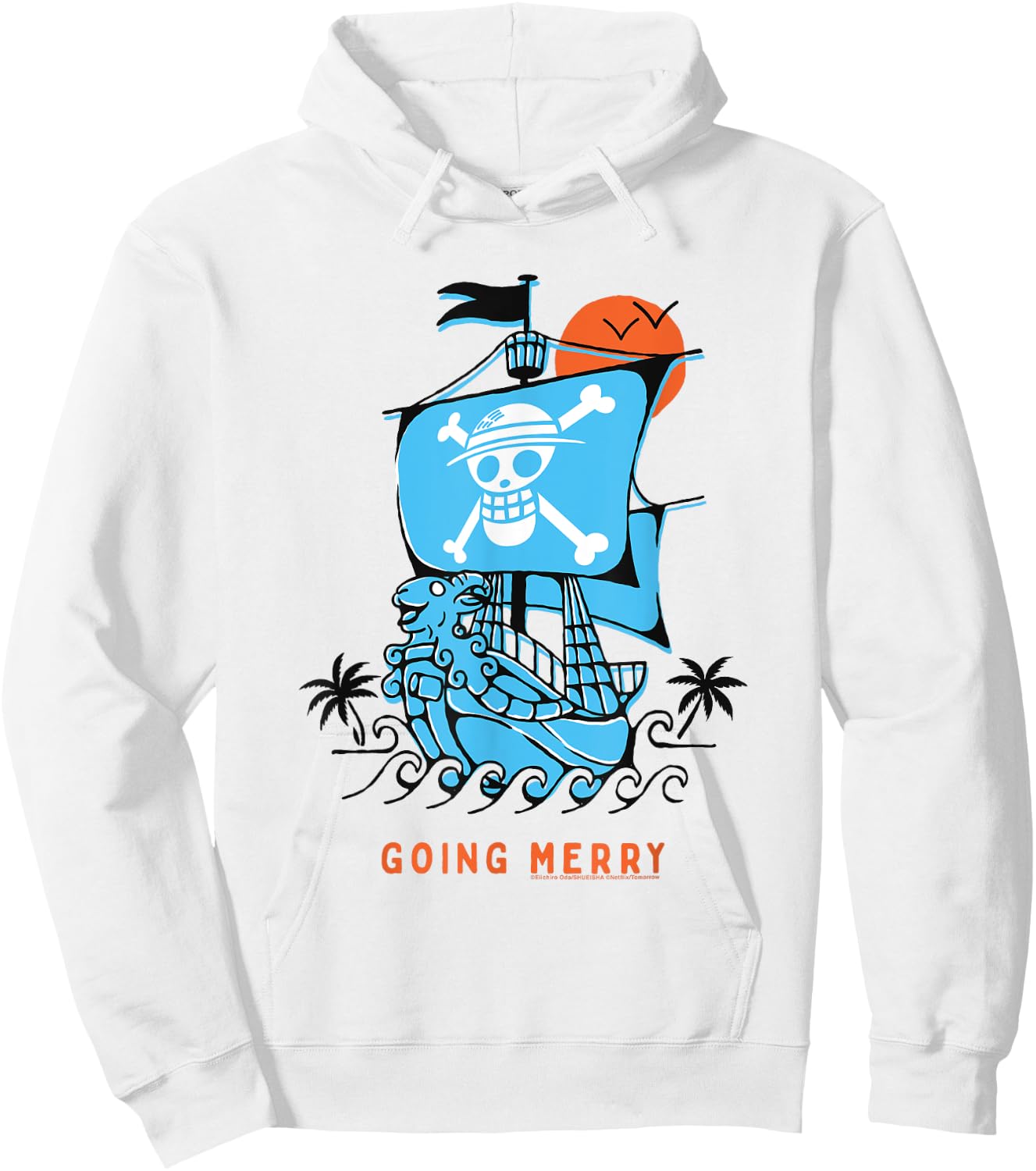 Going Merry Ship Straw Hat Pirates Monkey D Luffy Hoodie - Hoodie | White