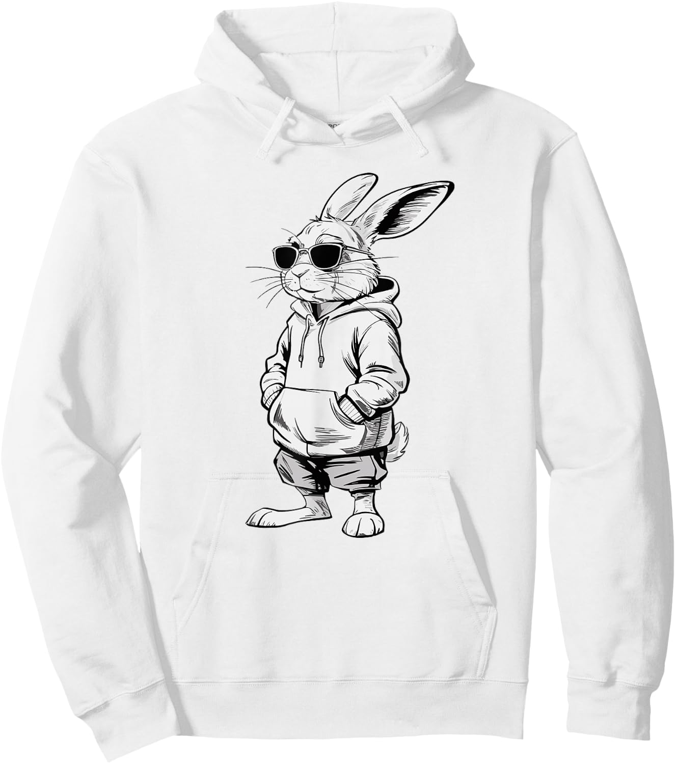 Bunny face with sunglasses easter rabbit men boys kids Hoodie - Hoodie | White