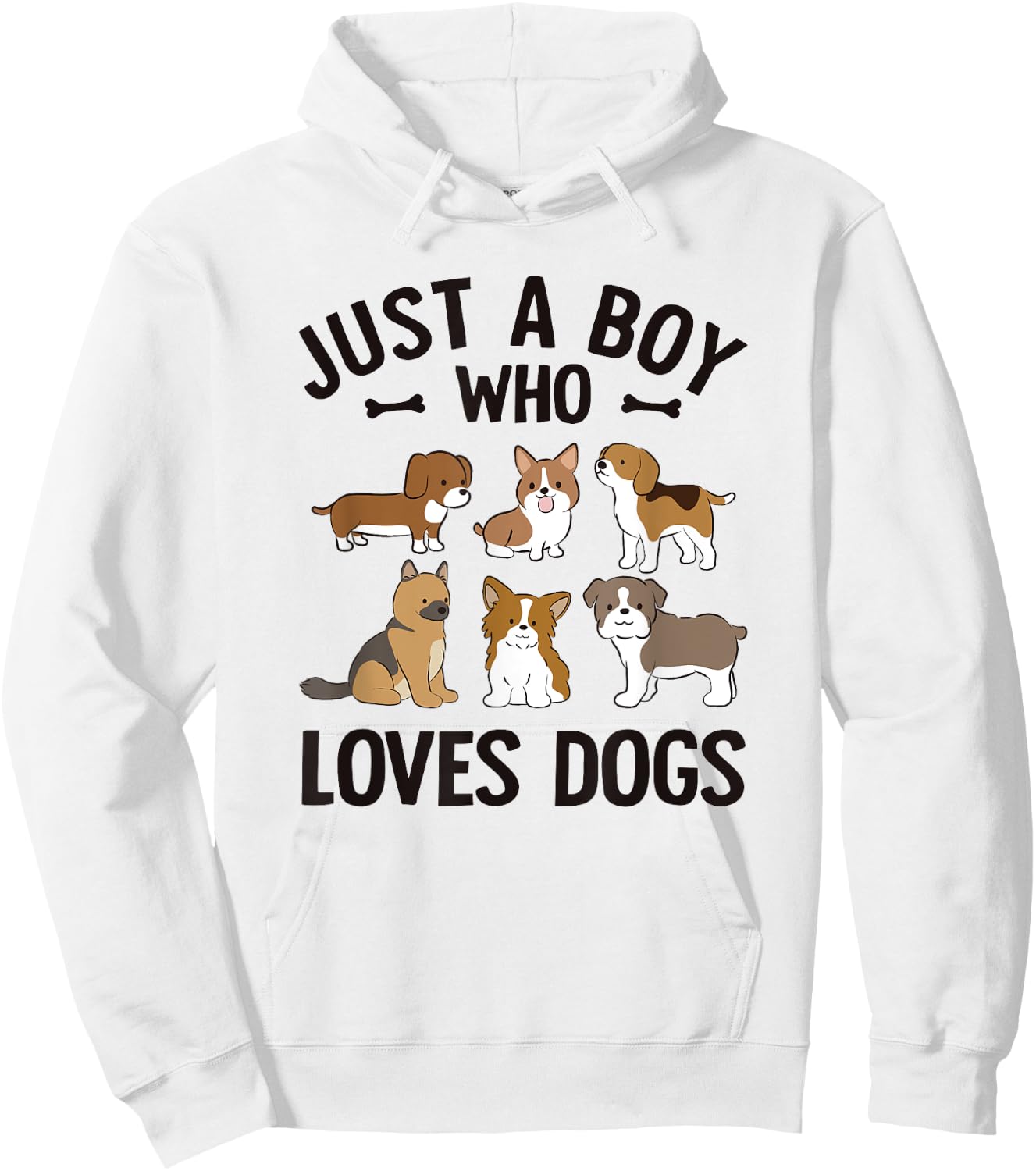 Just A Boy Who Loves Dogs Boys Toddler Puppy Dog Lover Hoodie - Hoodie | White