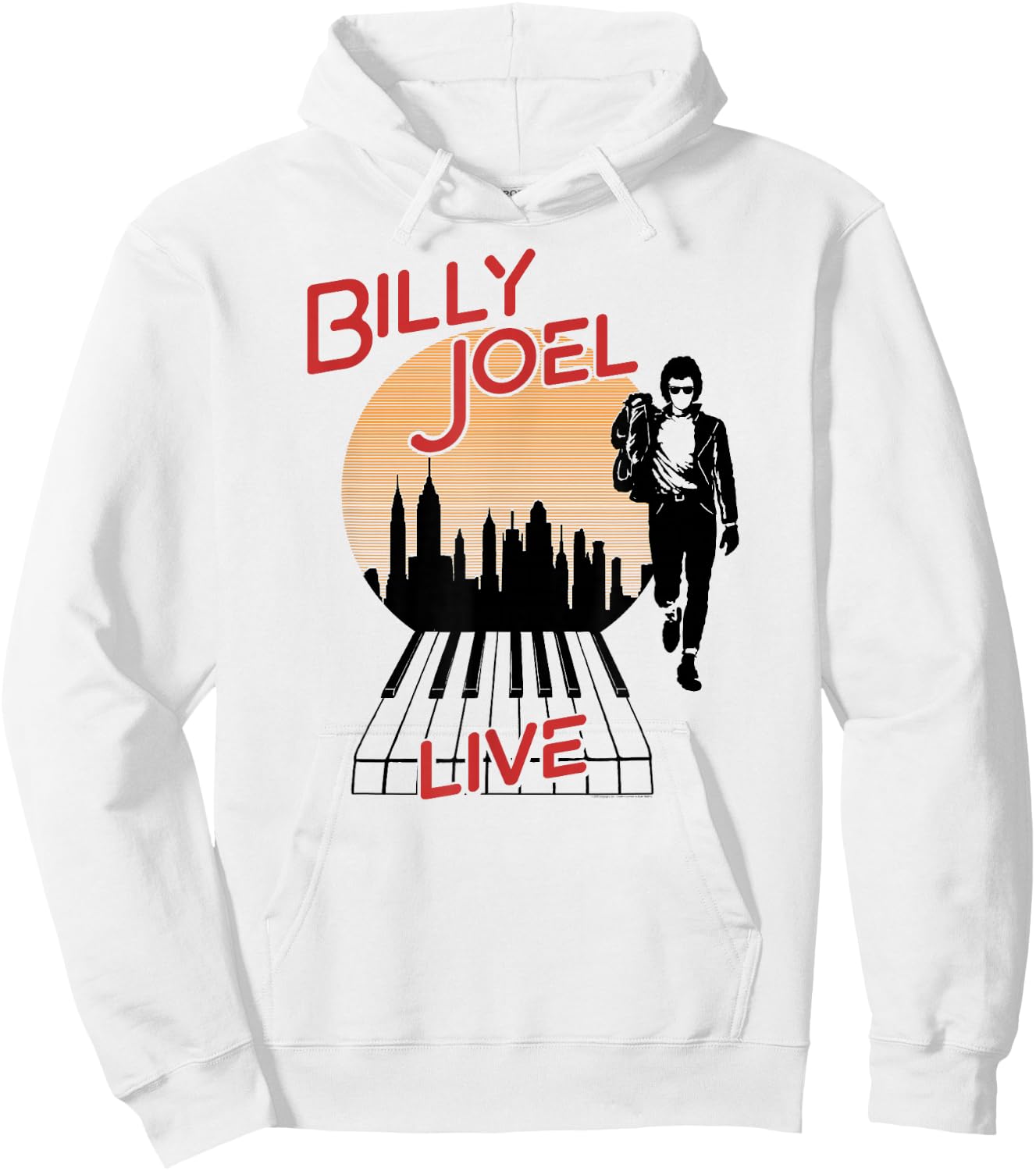 Billy Joel - Live in the City Hoodie - Hoodie | White