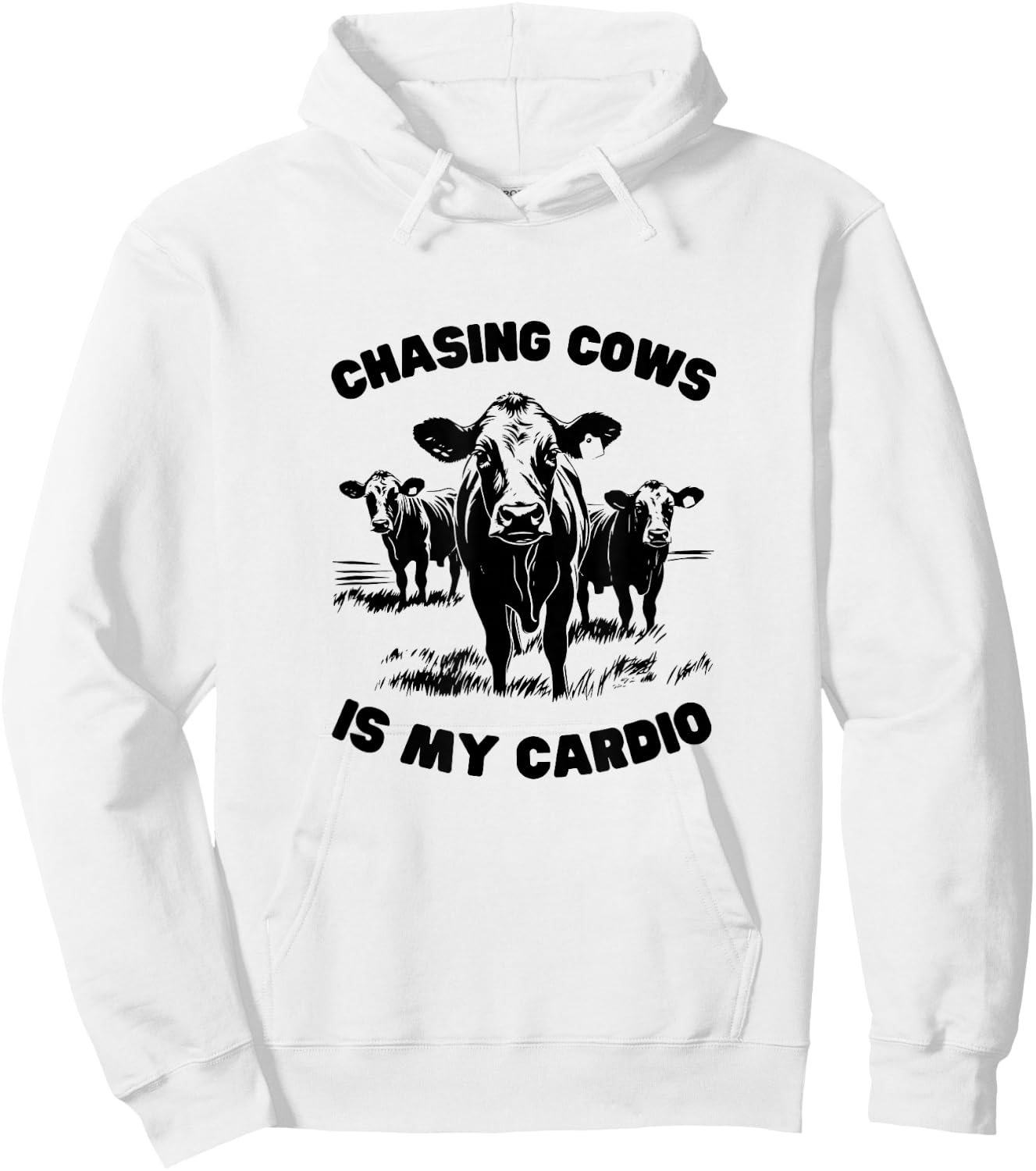 CHASING COWS IS MY CARDIO - Fun Farming Hoodie - Hoodie | White
