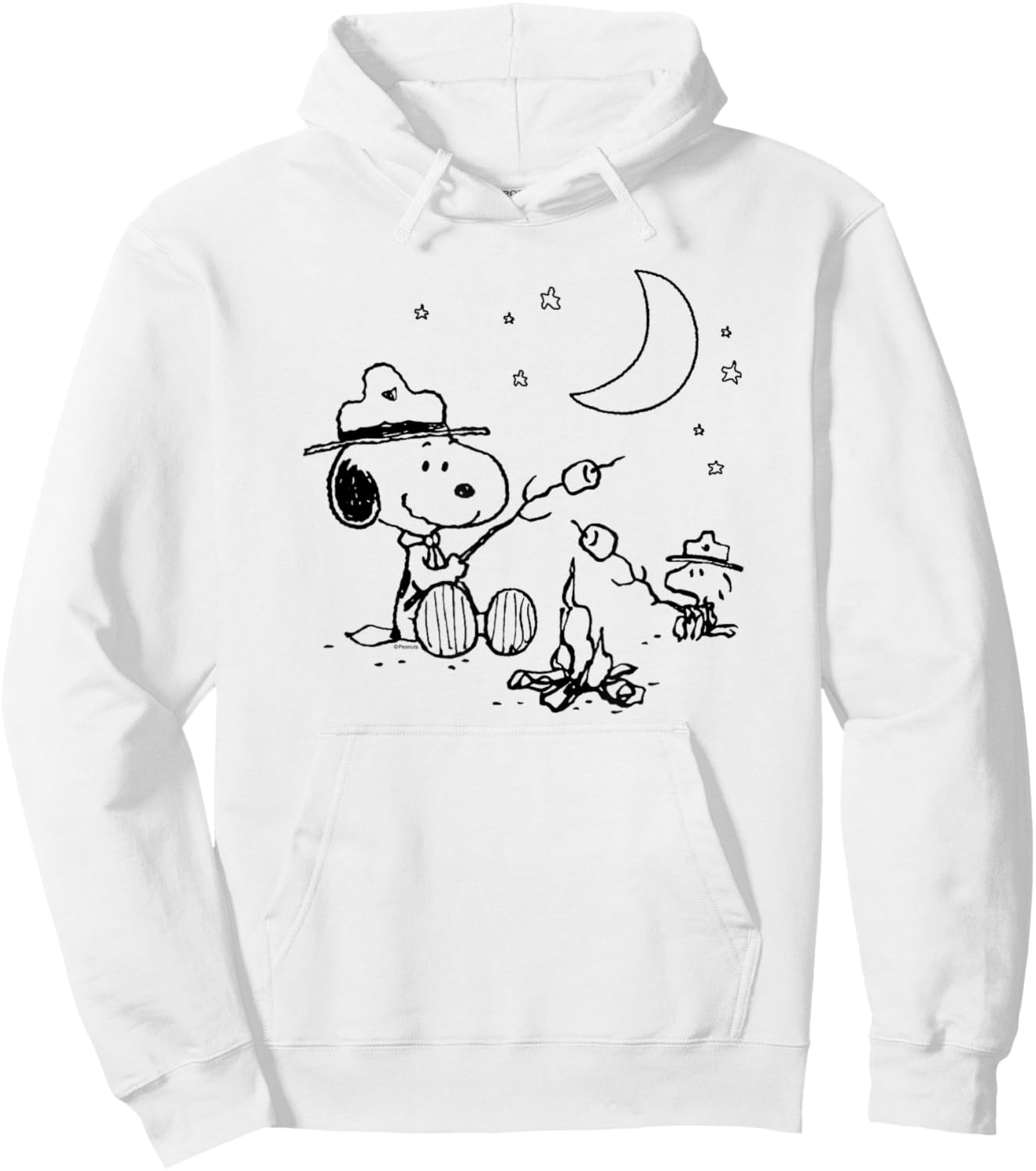 Peanuts - Snoopy Camping , gray Hoodie - Hoodie | White