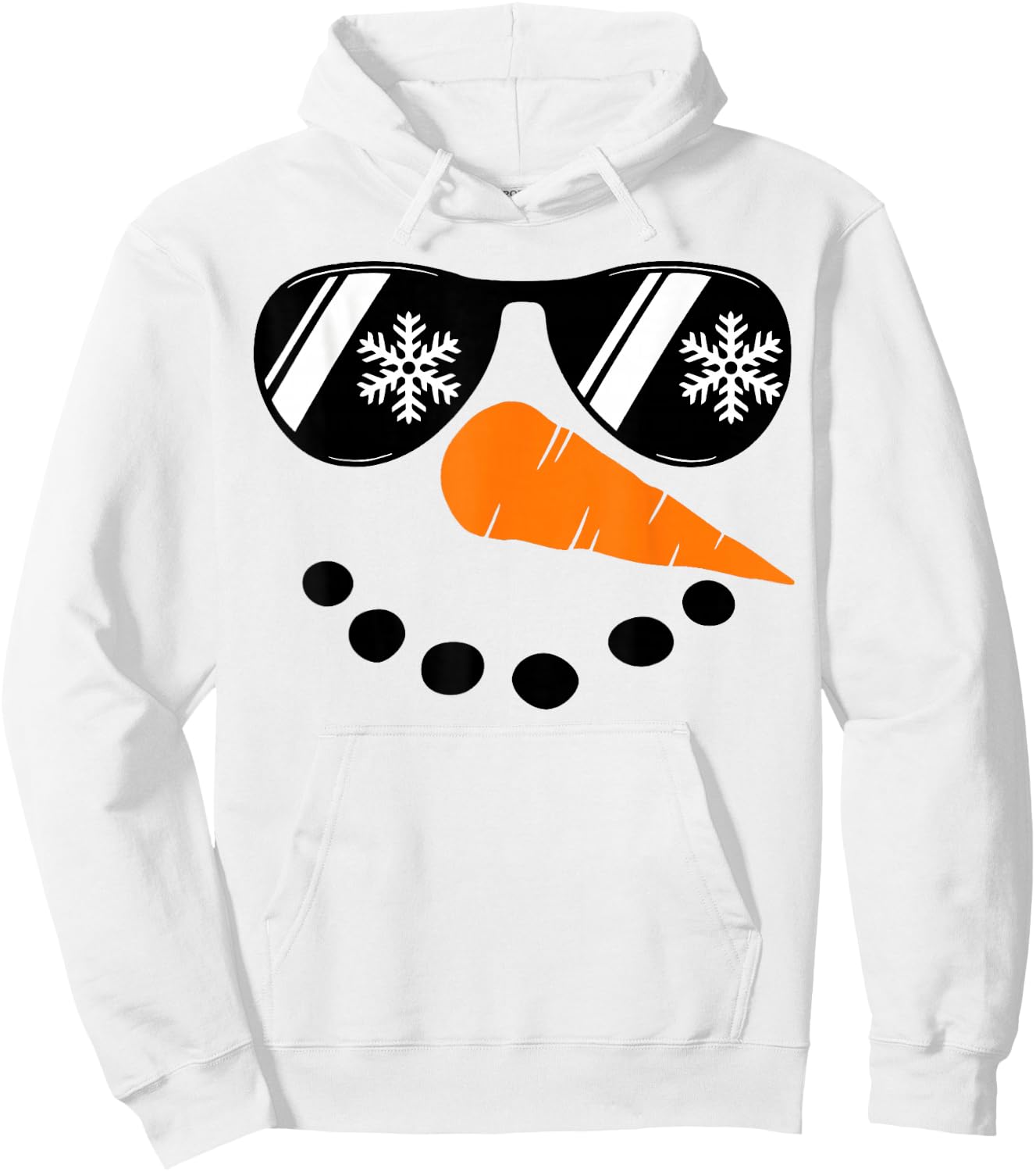 Snowman Face Family Christmas Matching Costume Men Women Kid Hoodie - Hoodie | White