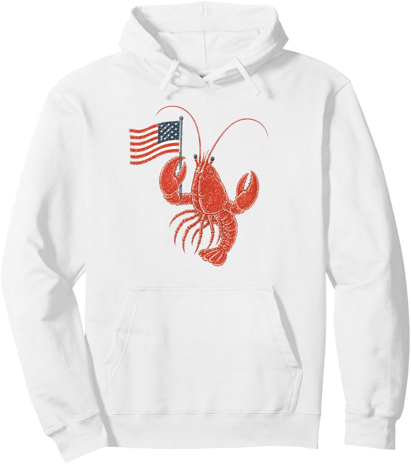 USA Flag Lobster Hoodie - Hoodie | White
