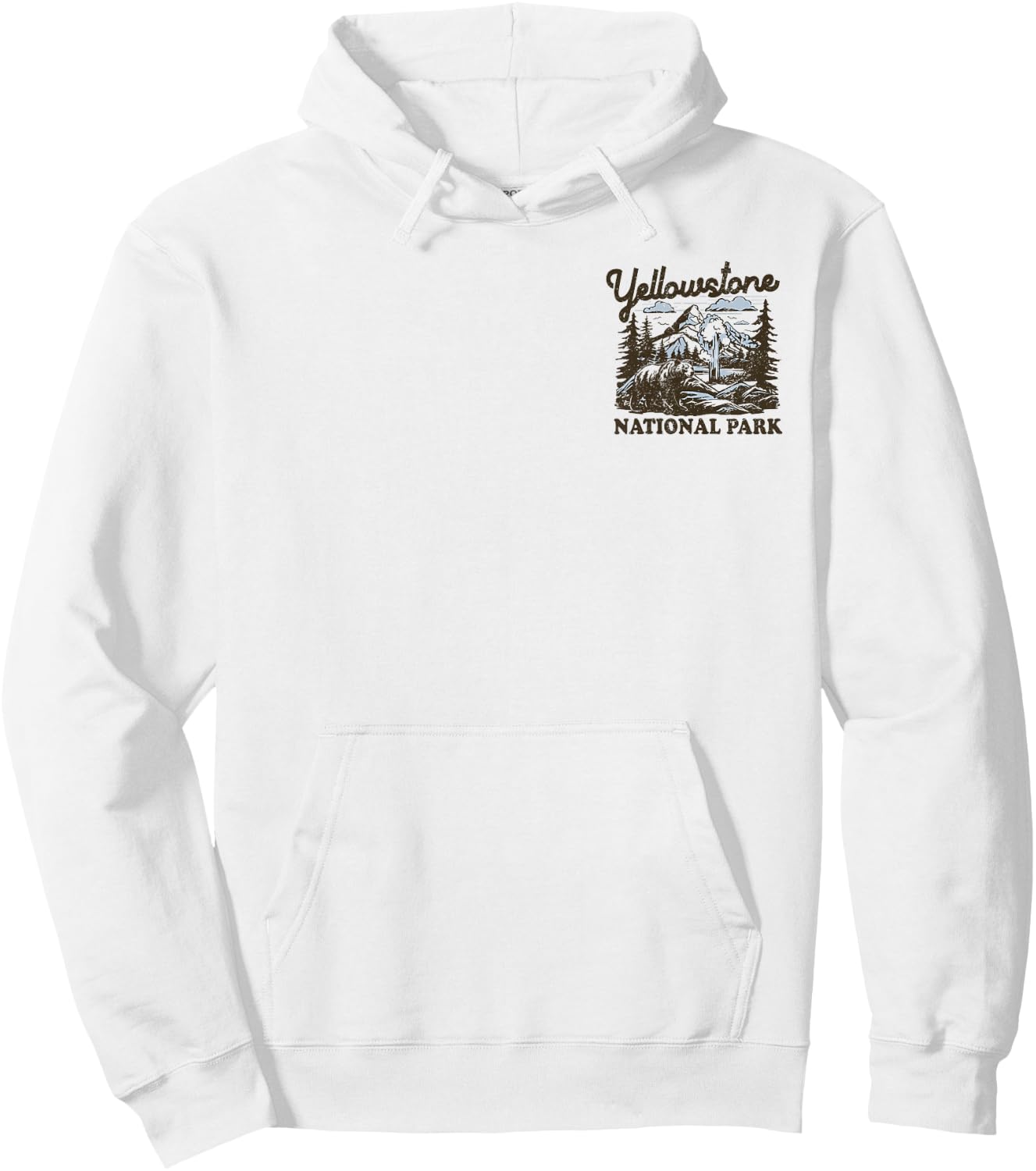 Yellowstone National Park Front and Back Hoodie - Hoodie | White