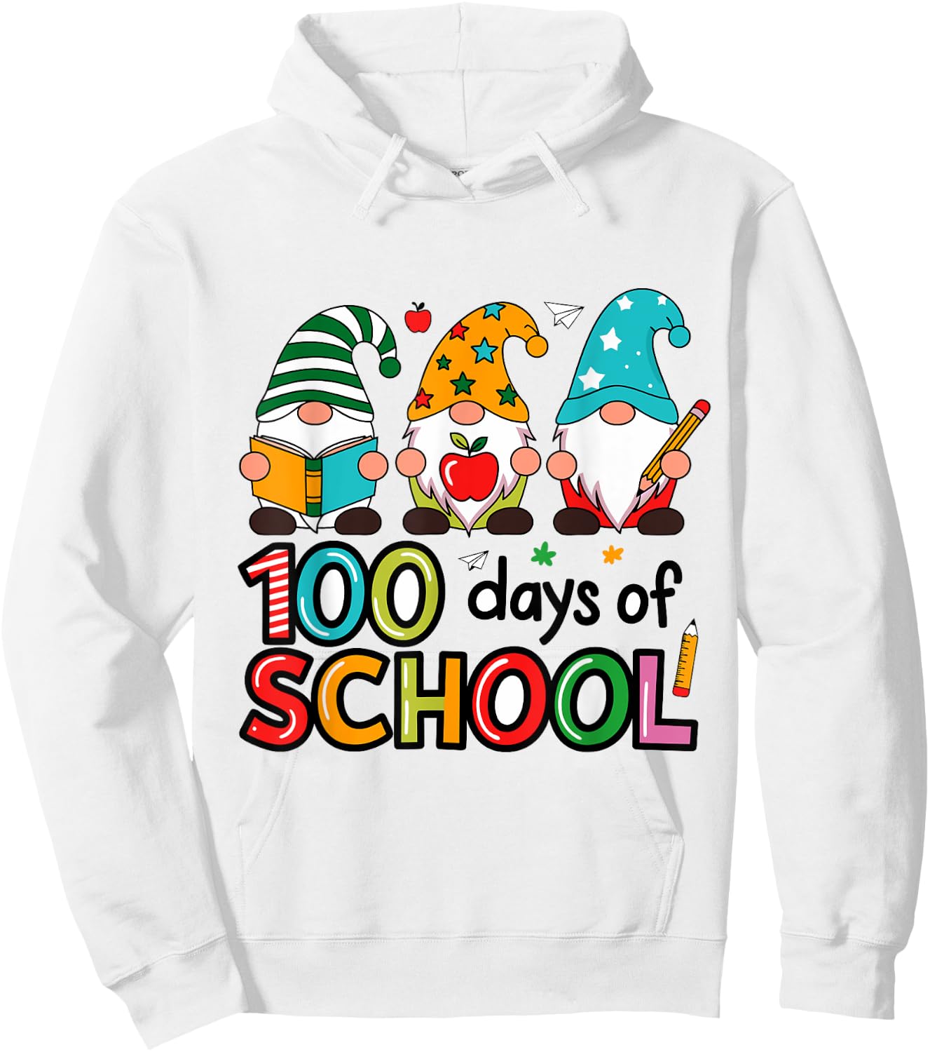 100th Day Of School Gnome Teachers Students 100 Days Hoodie - Hoodie | White