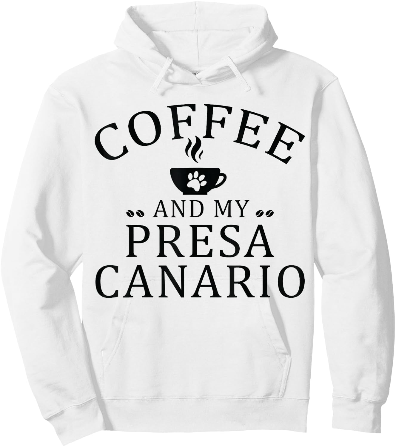 Presa Canario Dog And Coffee Hoodie - Hoodie | White