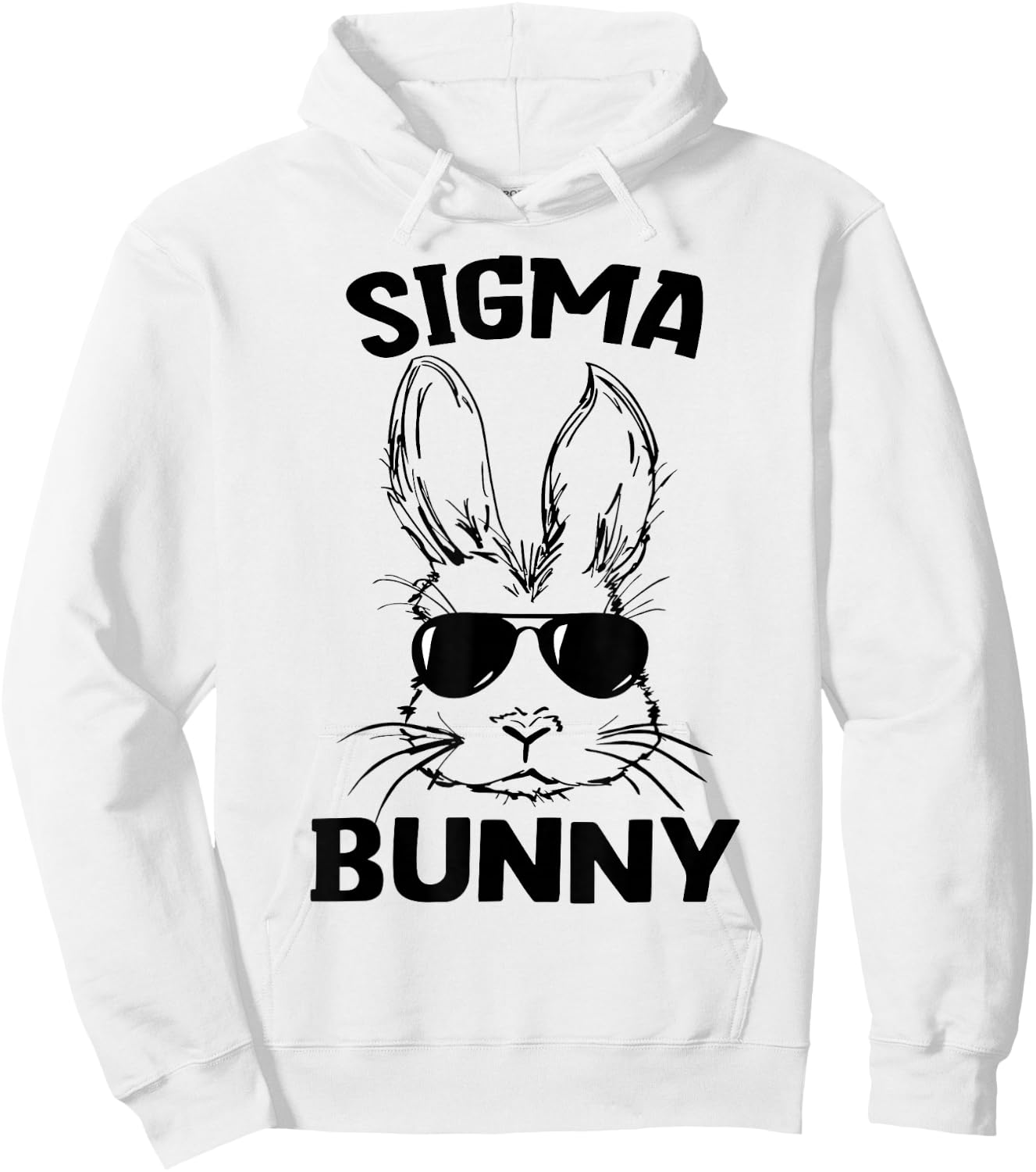 Sigma Bunny Face With Sunglasses For Boys Easter Day Hoodie - Hoodie | White