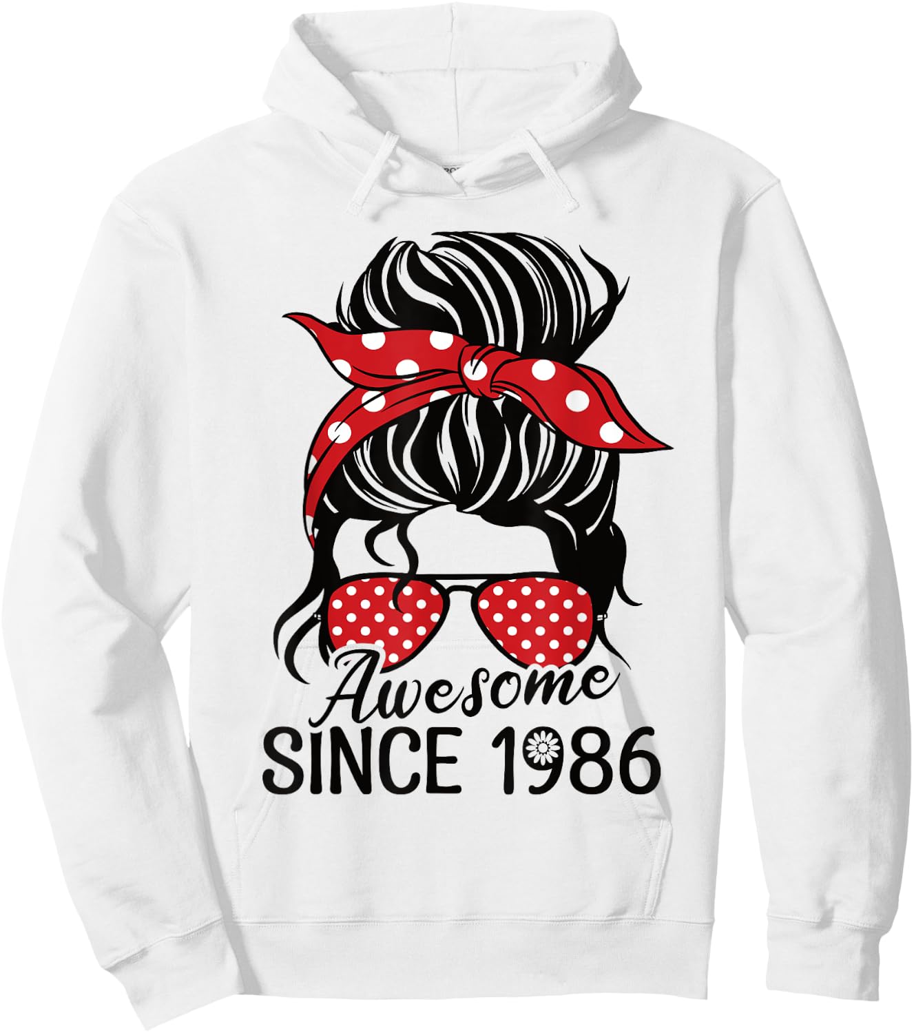 Vintage Awesome Since 1986 Woman and Girl Born 1986 Hoodie - Hoodie | White