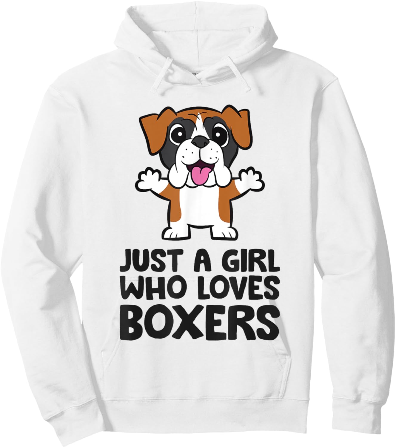 Just A Girl Who Loves Boxers Hoodie - Hoodie | White