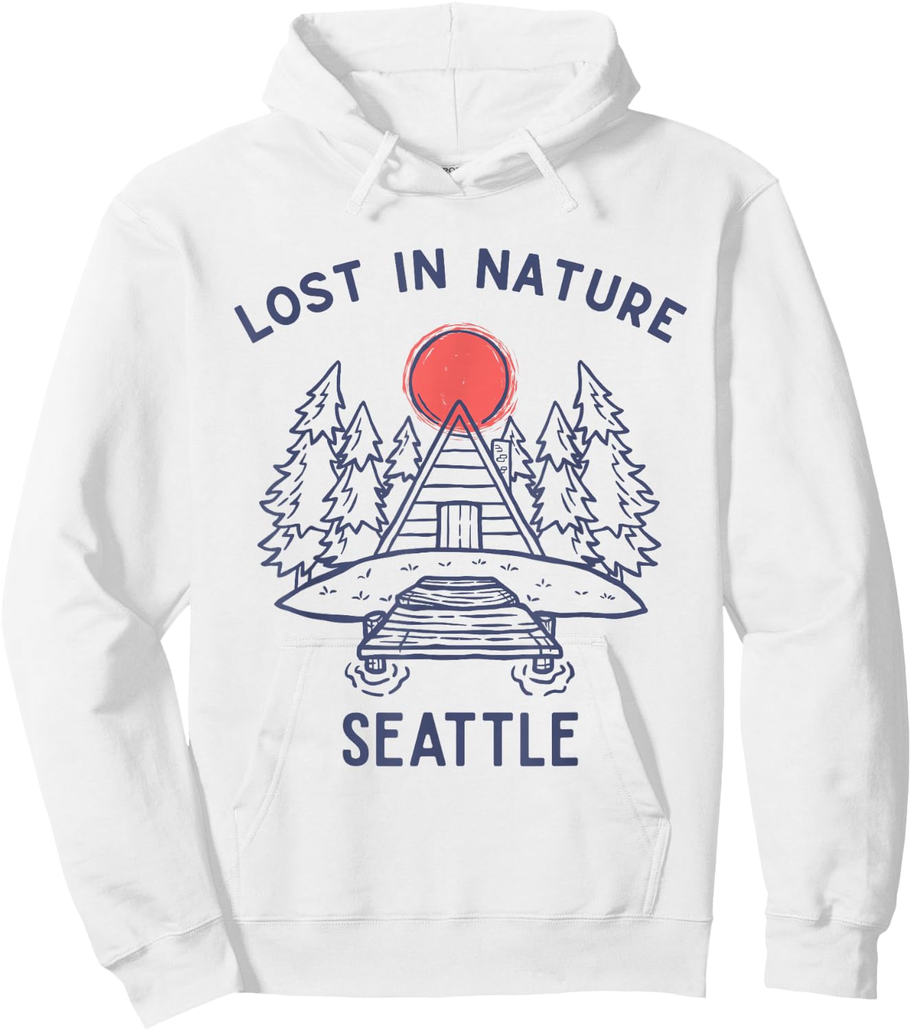 Lost in Nature Travel Vacation Seattle Hoodie - Hoodie | White