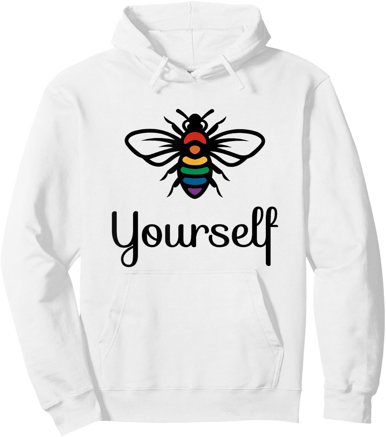 LGBT Rainbow Flag Lesbian Gay Pride Bee Yourself Hoodie - Hoodie | White