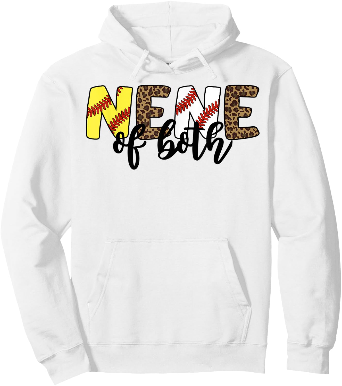 Leopard Nene Of Both Baseball Softball Grandma Mother's Day Hoodie - Hoodie | White