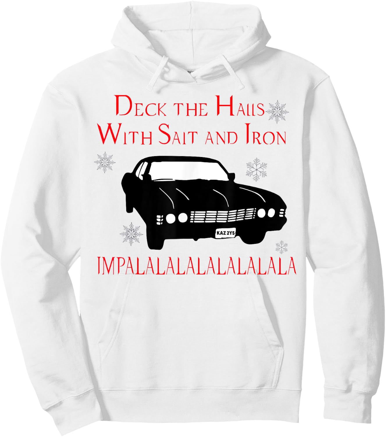 Deck The Halls With Salt And Iron Impalalalalalalala Hoodie - Hoodie | White