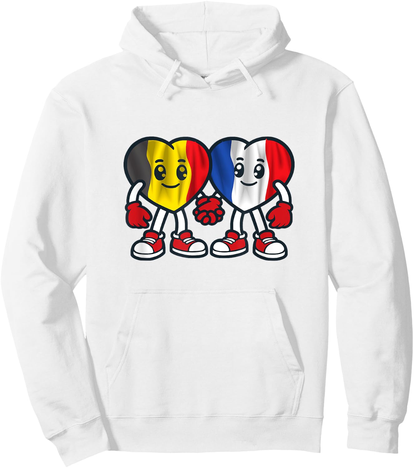 Hearts Of Friendship France And Belgium Hoodie - Hoodie | White