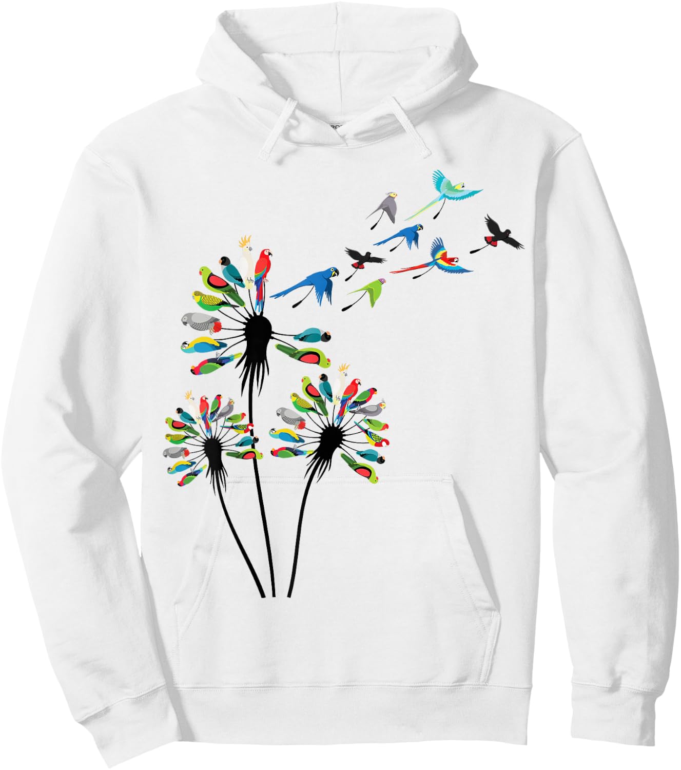 Dandelion Parrots Stuff for Parrot Lover | Parrot Hoodie - Hoodie | White