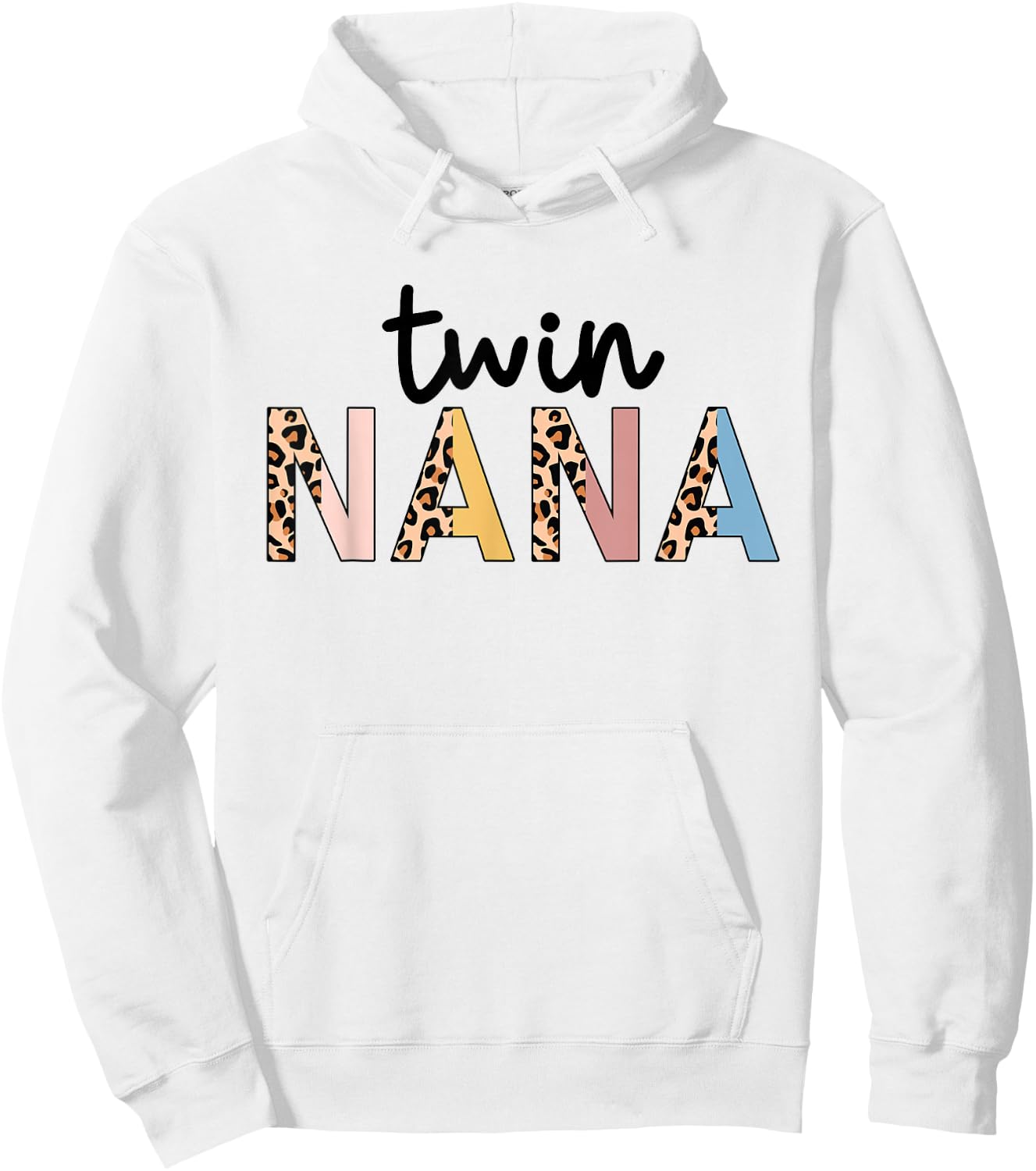 Twin Nana Leopard Grandma Nana Of Twins Hoodie - Hoodie | White