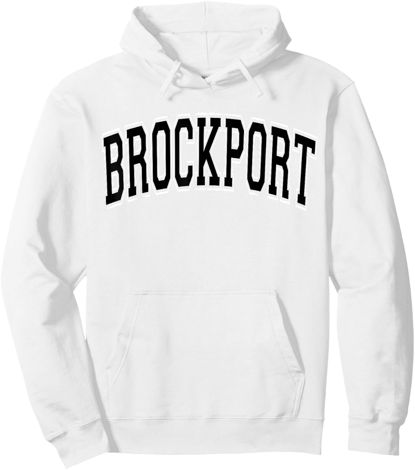 Brockport Arched Green with Black Text Hoodie - Hoodie | White