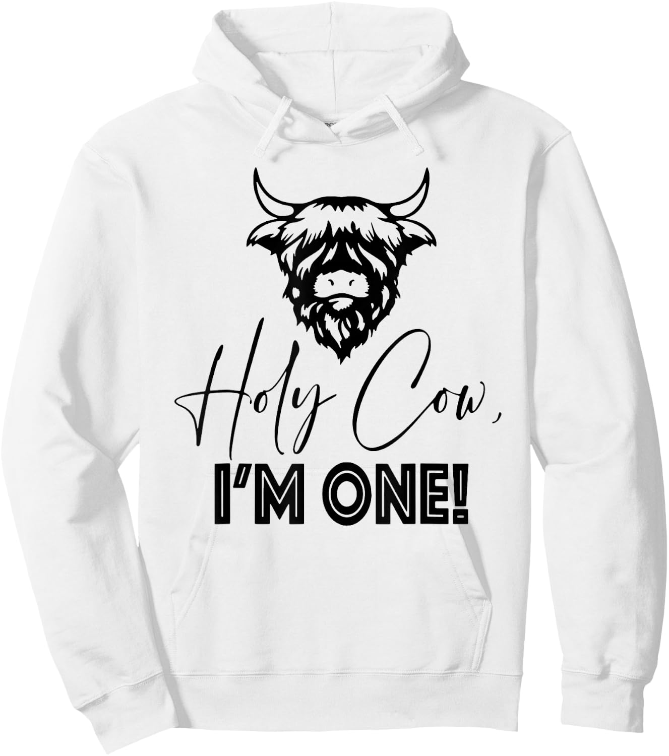 Holy Cow I'm One Birthday, 1st Birthday Hoodie - Hoodie | White