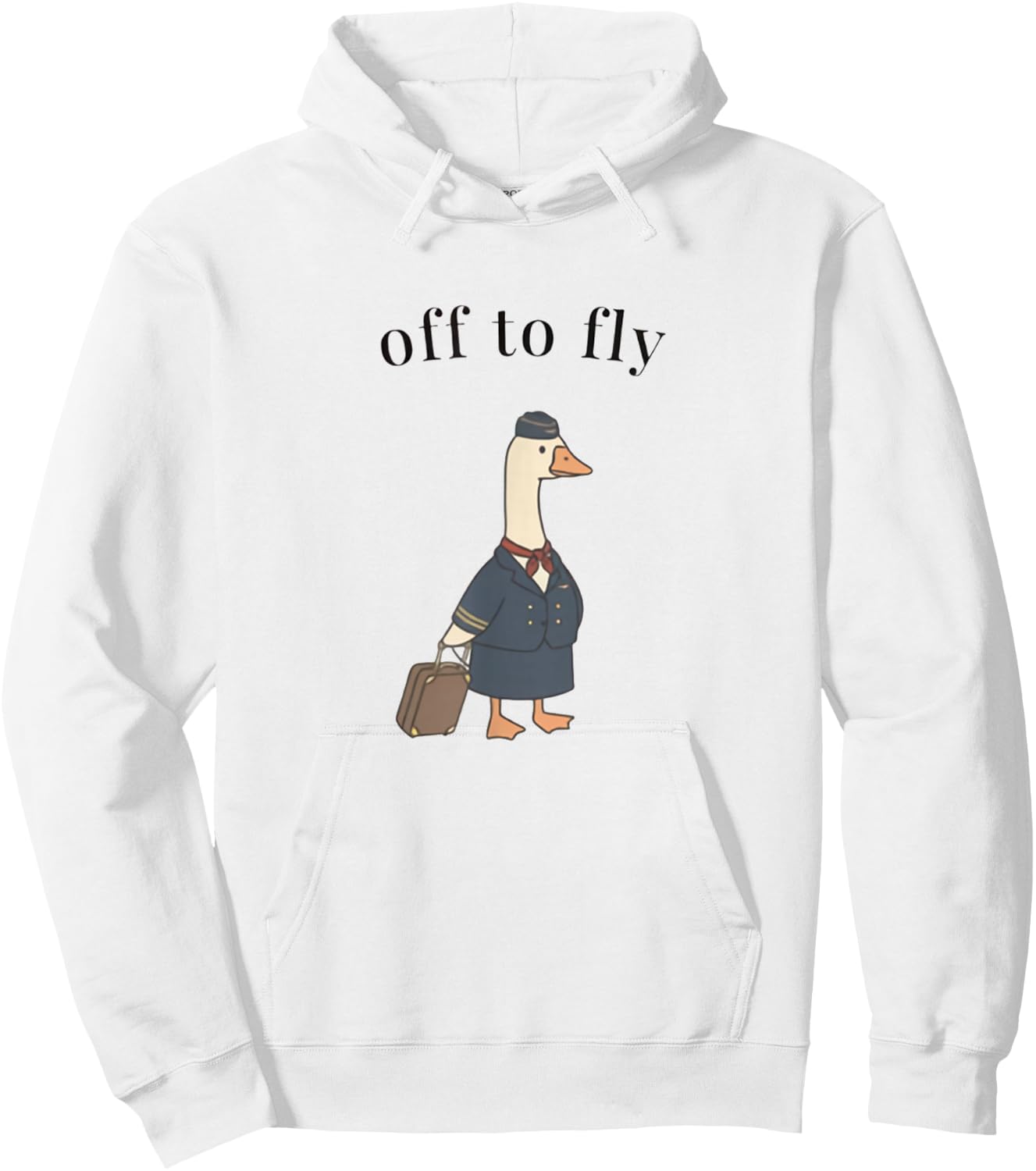 Off to Fly Funny Flight Attendant Goose Father's Day Men Hoodie - Hoodie | White