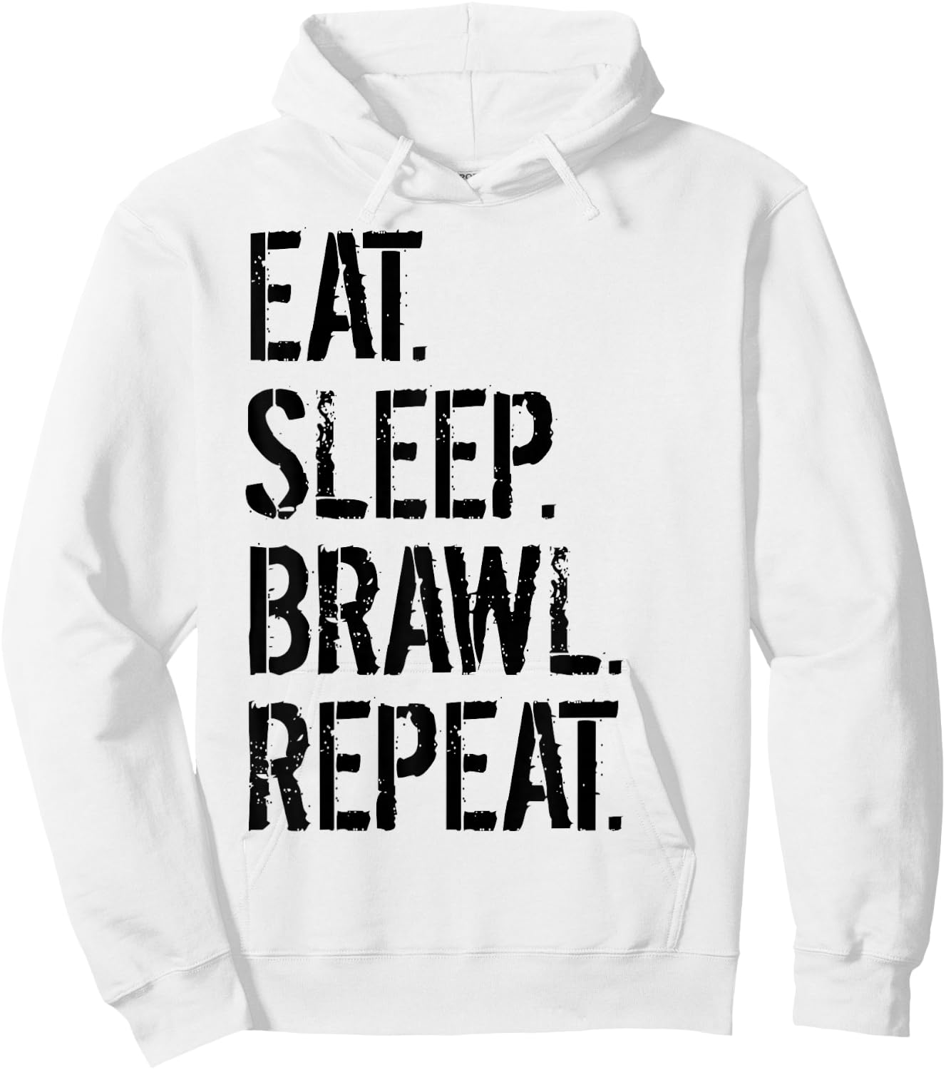 Eat Sleep Brawl Repeat Funny Video Gamer Hoodie - Hoodie | White
