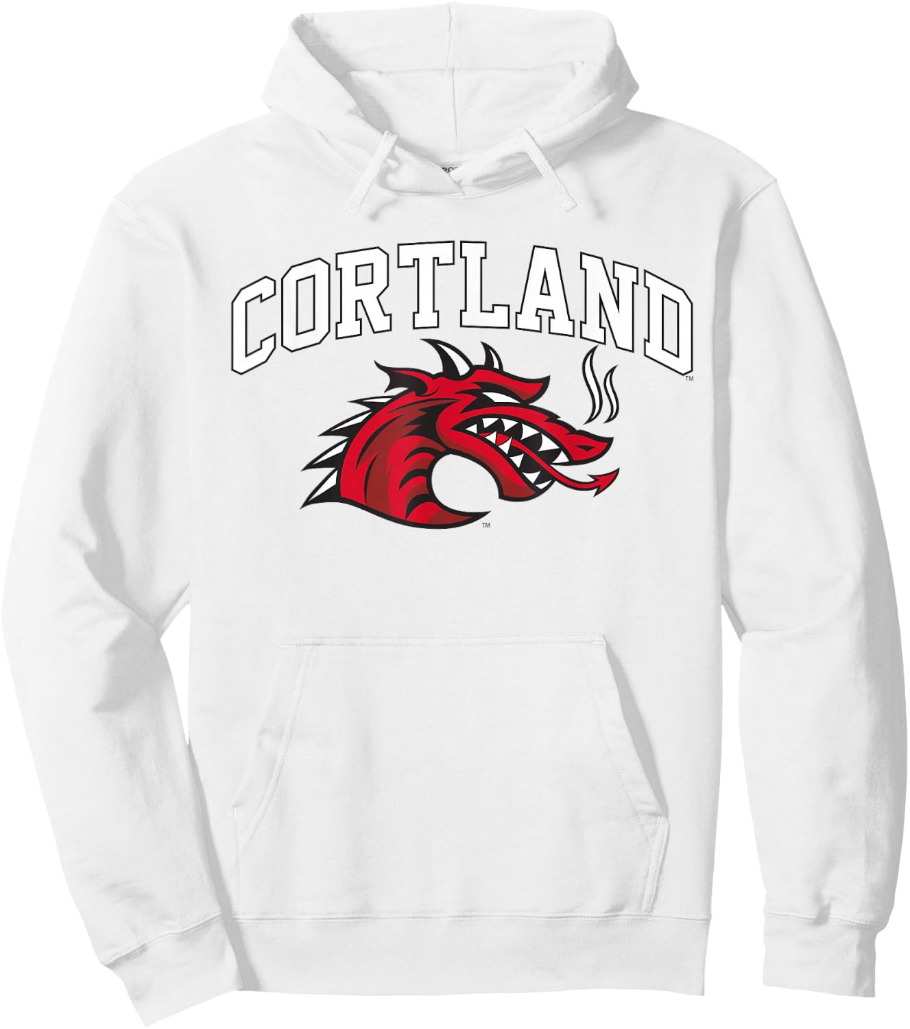 SUNY Cortland Red Dragons Athletics Logo Hoodie - Hoodie | White