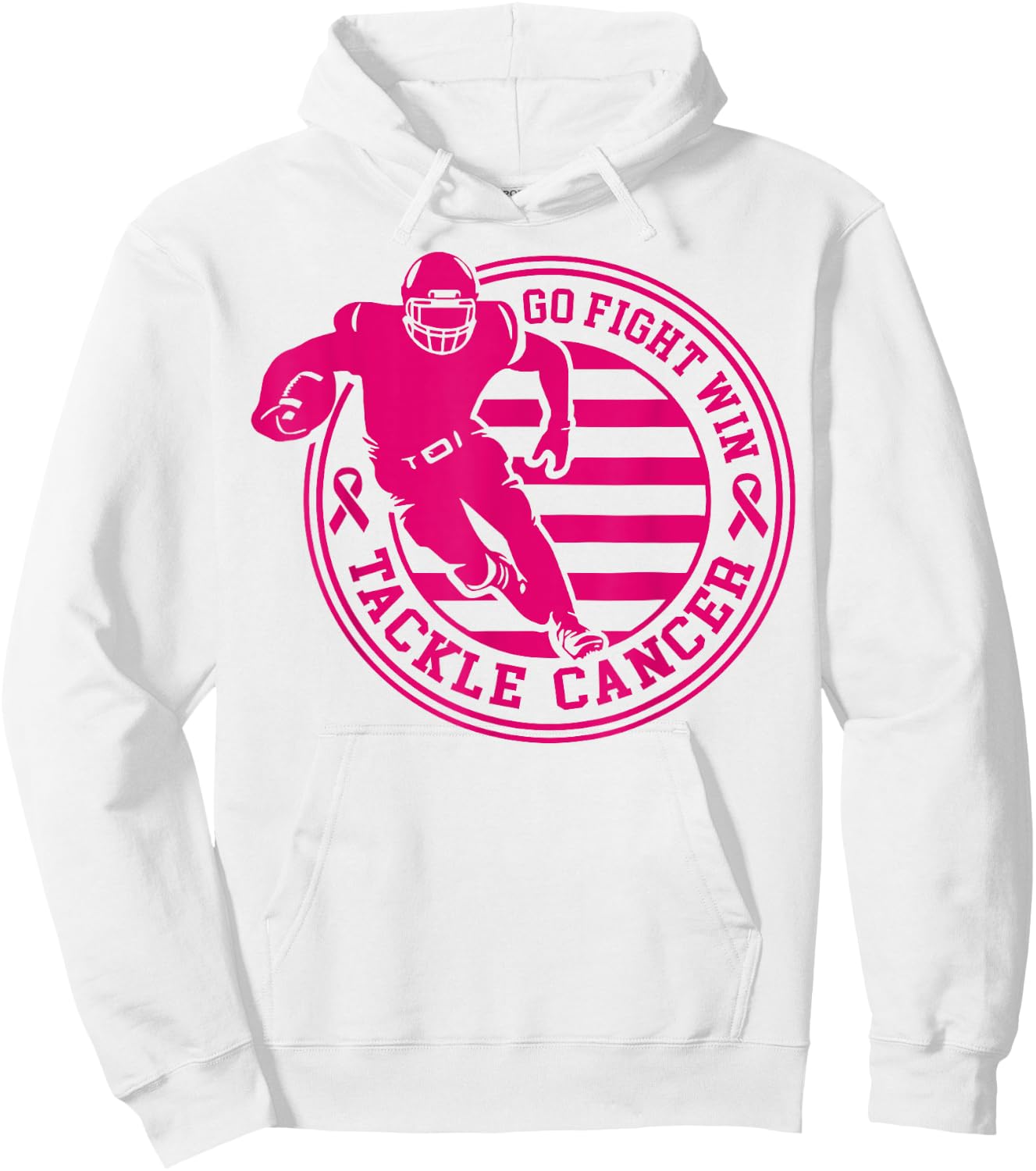 Tackle Breast Cancer Awareness Football Pink Ribbon Boys Kid Hoodie - Hoodie | White