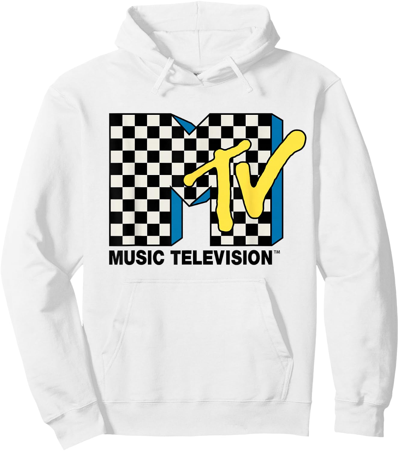 MTV - Checkered Logo Hoodie - Hoodie | White