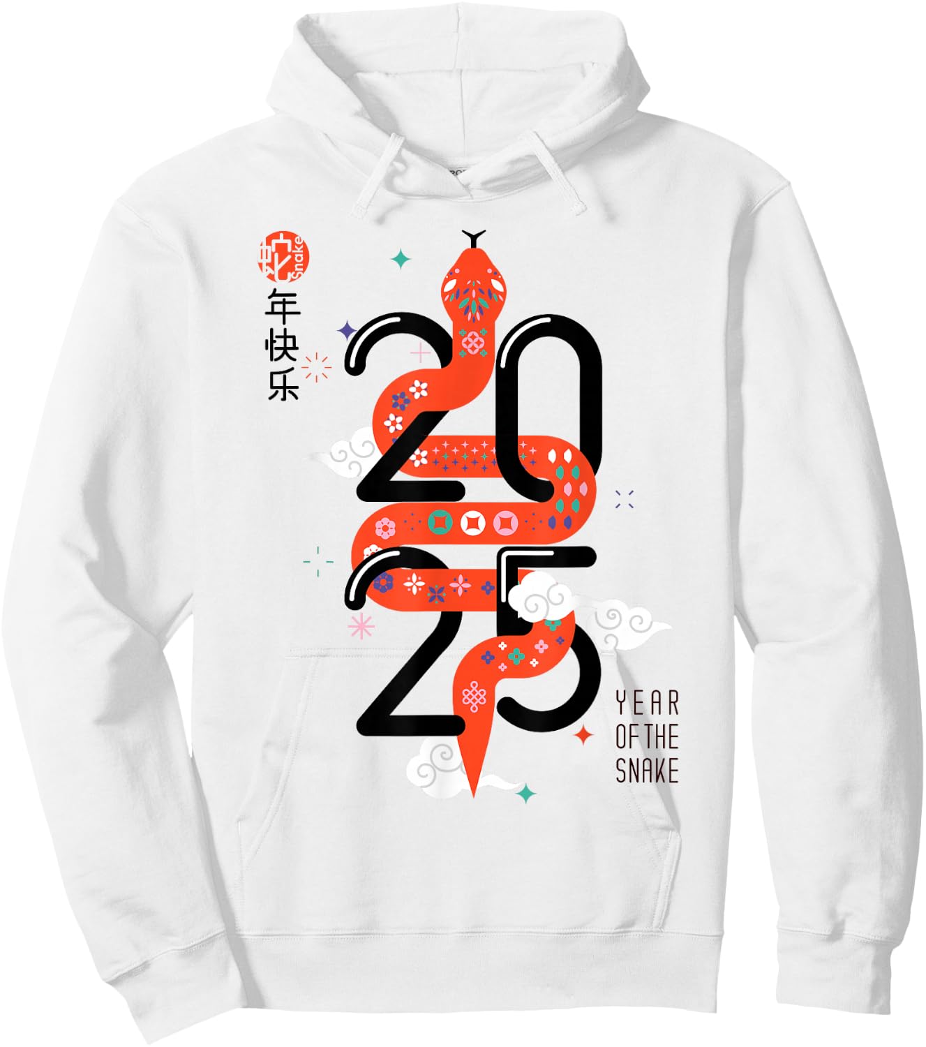 Zodiac Chinese New Year of the Snake 2025 Men Women Kids Hoodie - Hoodie | White
