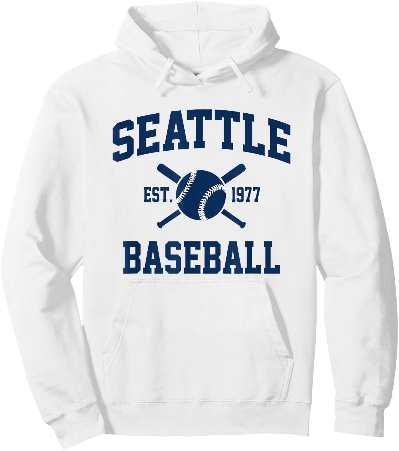 Seattle Baseball Athletic Vintage Sports Team Fan Hoodie - Hoodie | White