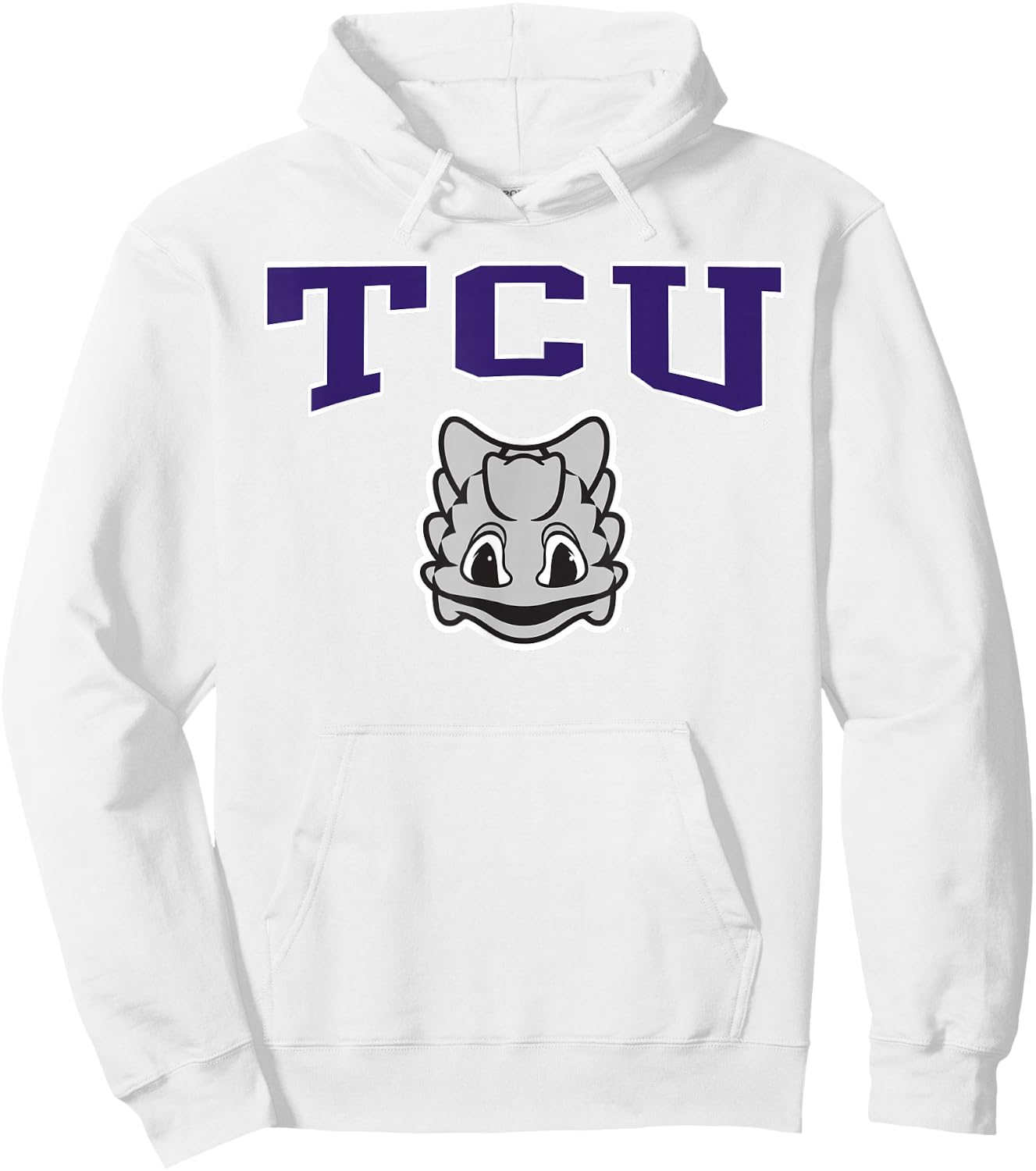 TCU Horned Frogs Mascot Arch Gray Officially Licensed Hoodie - Hoodie | White