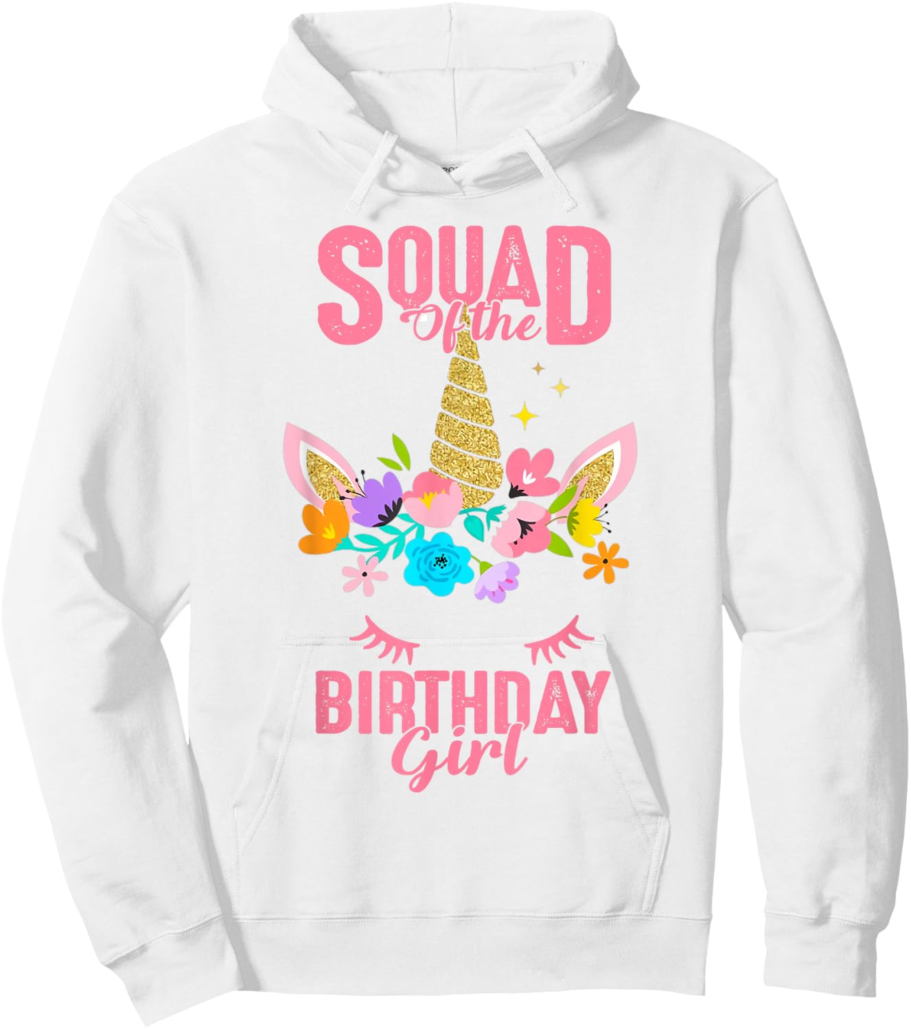Squad of the Birthday Girl Unicorn Birthday Party Matching Hoodie - Hoodie | White
