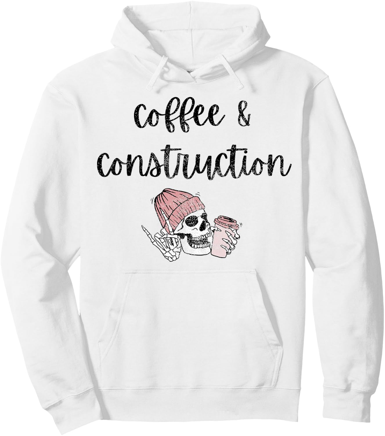 Coffee and Construction Construction Women in Trades Female Hoodie - Hoodie | White