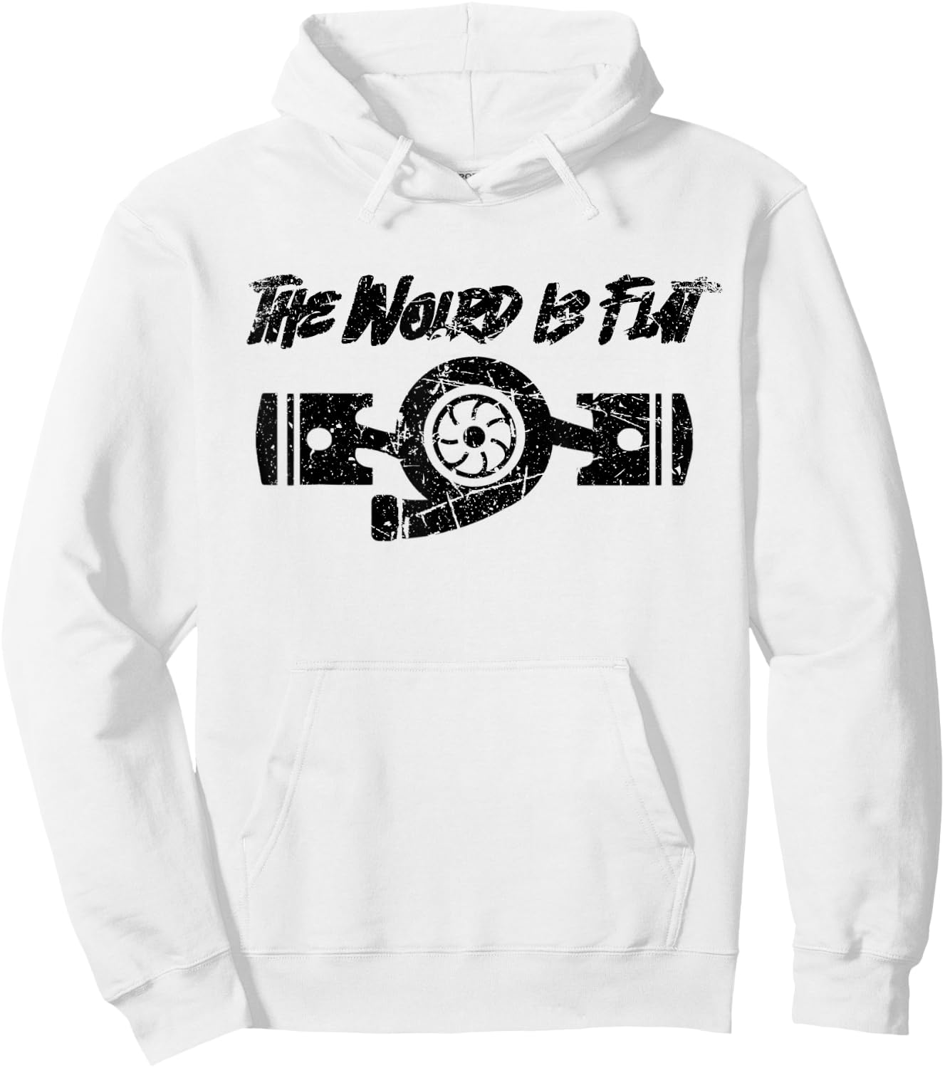 The World Is Flat - Flat Four Boxer Engine JDM Racecar Hoodie - Hoodie | White