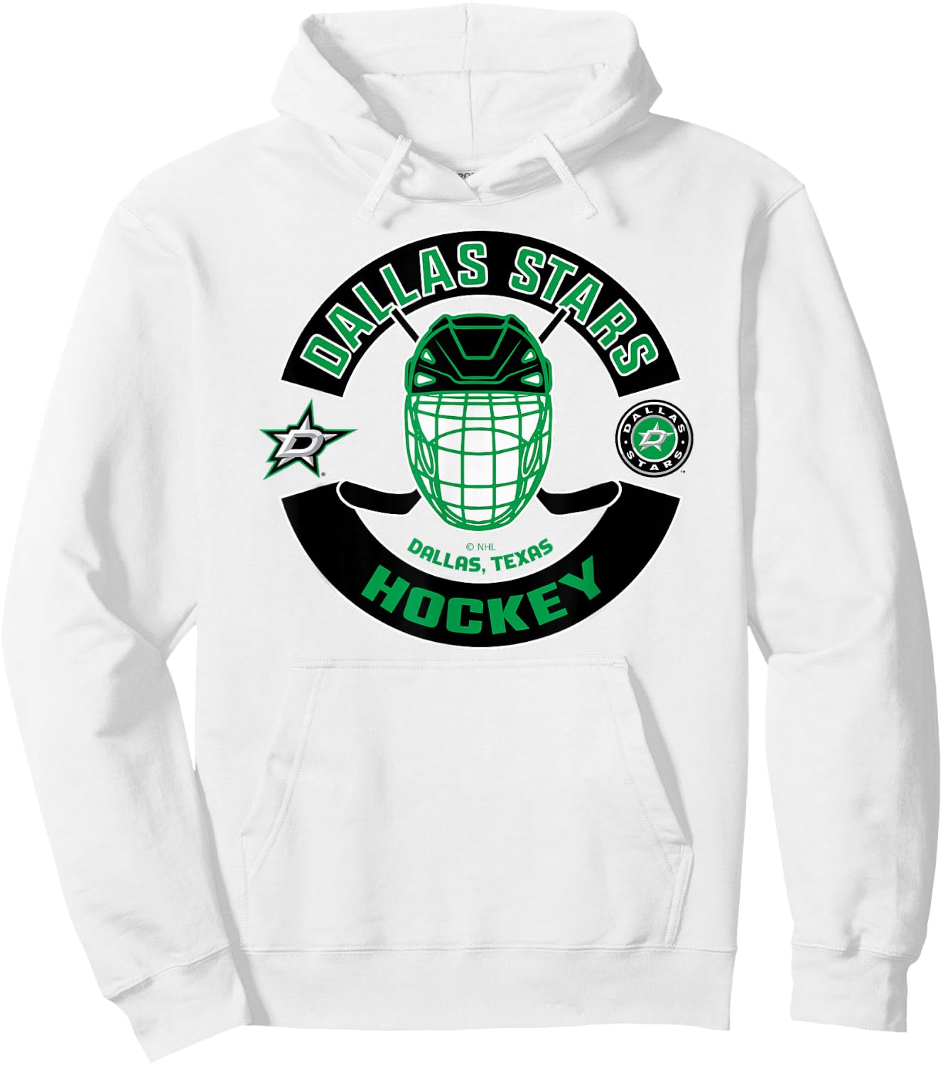 Dallas Stars Mask Gray Officially Licensed Hoodie - Hoodie | White