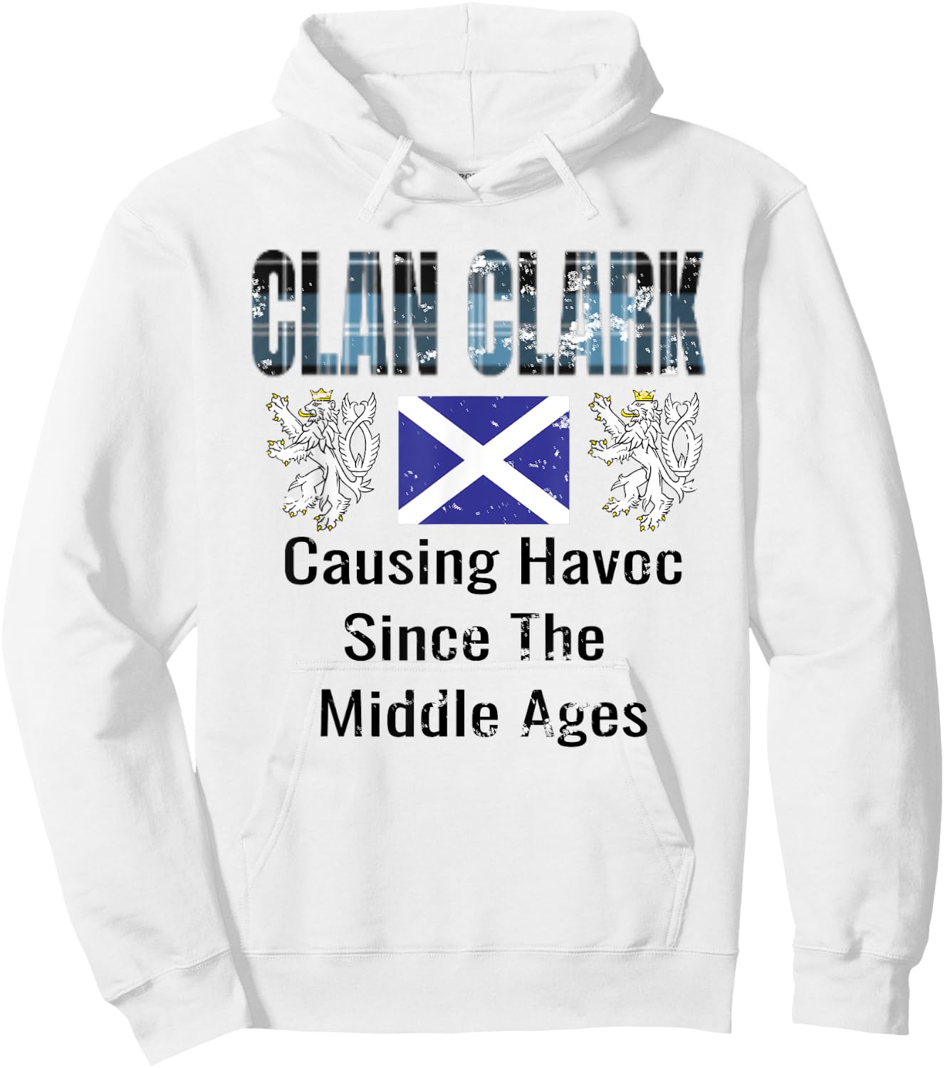 Clan Clark Tartan Scottish Family Name Scotland Pride Hoodie - Hoodie | White