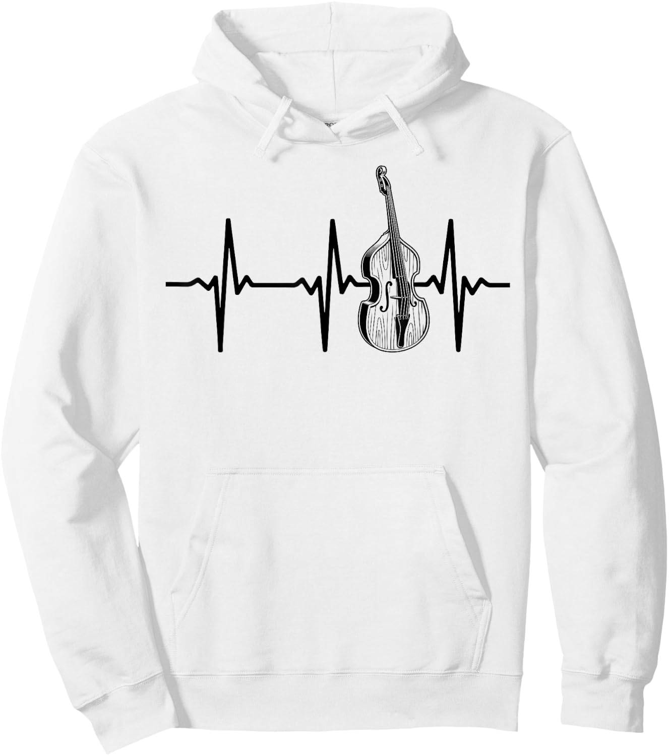 Kontrabass Herzschlag Kontrabass Herzschlag Hoodie - Hoodie | White