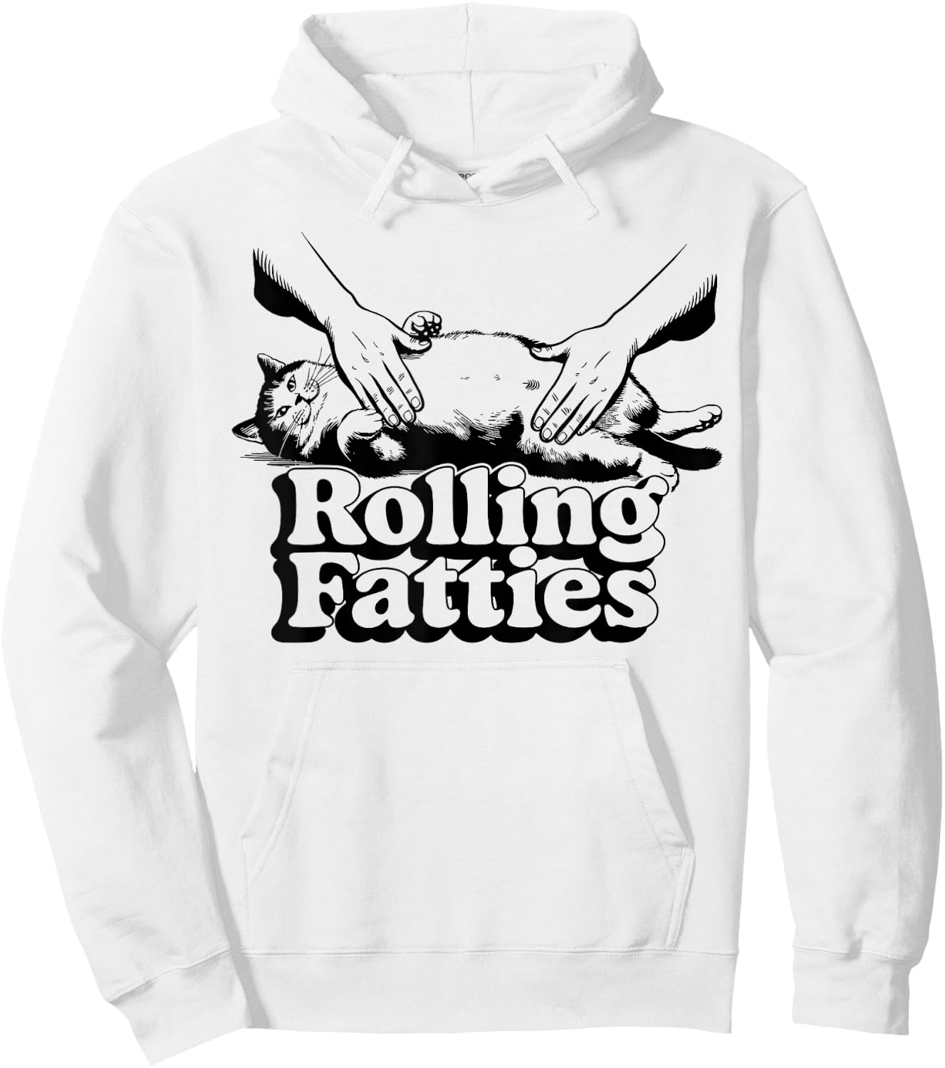 Rolling Fatties cat funny cute cat lover Kitten Owner retro Hoodie - Hoodie | White