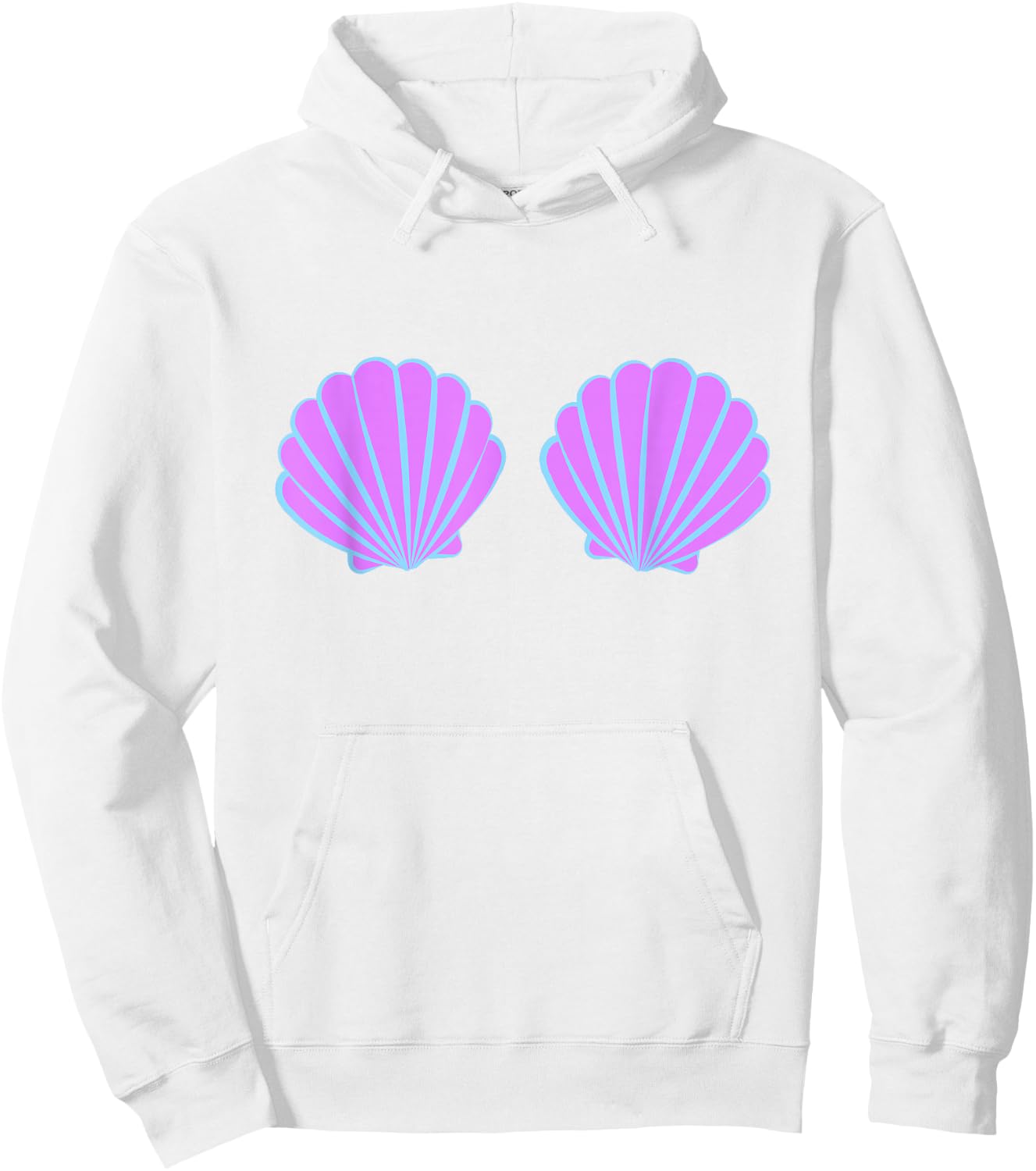 Mermaid Purple Seashell Bra Cartoon Bikini Costume Hoodie - Hoodie | White
