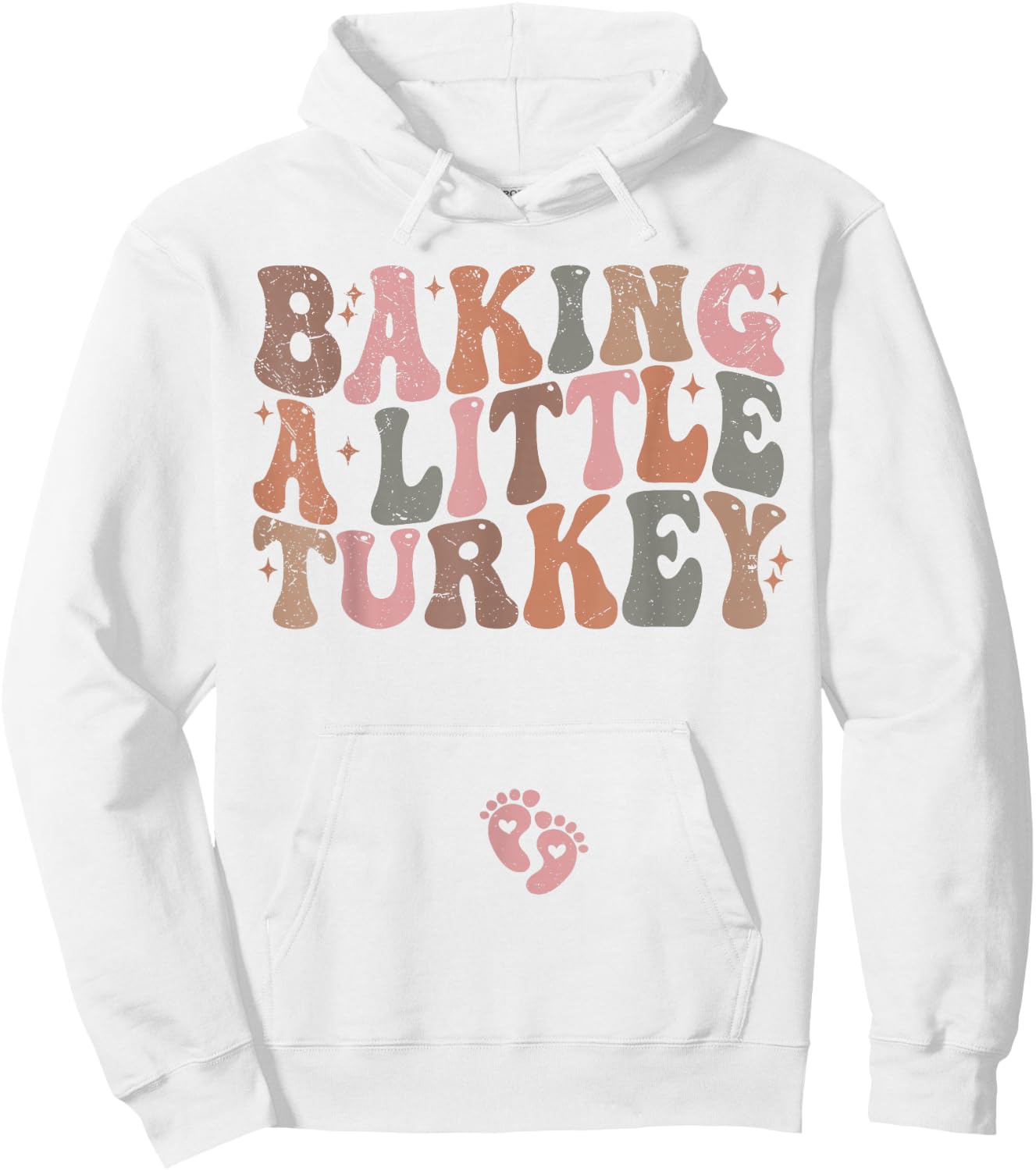 Baking a Little Turkey Thanksgiving Pregnancy Announcement Hoodie - Hoodie | White