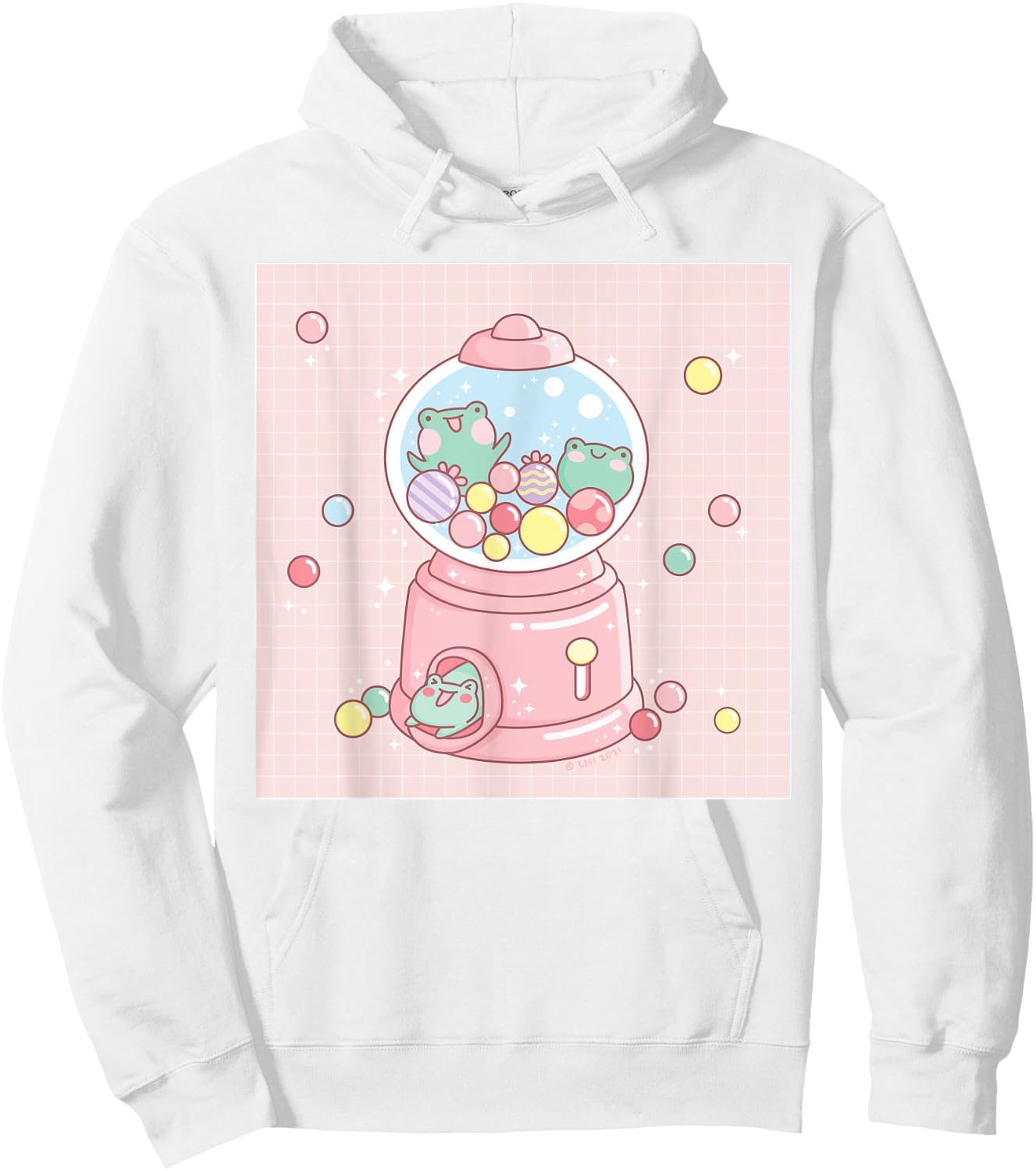 Cute Frog Gumball Machine Funny Kawaii Aesthetic Hoodie - Hoodie | White