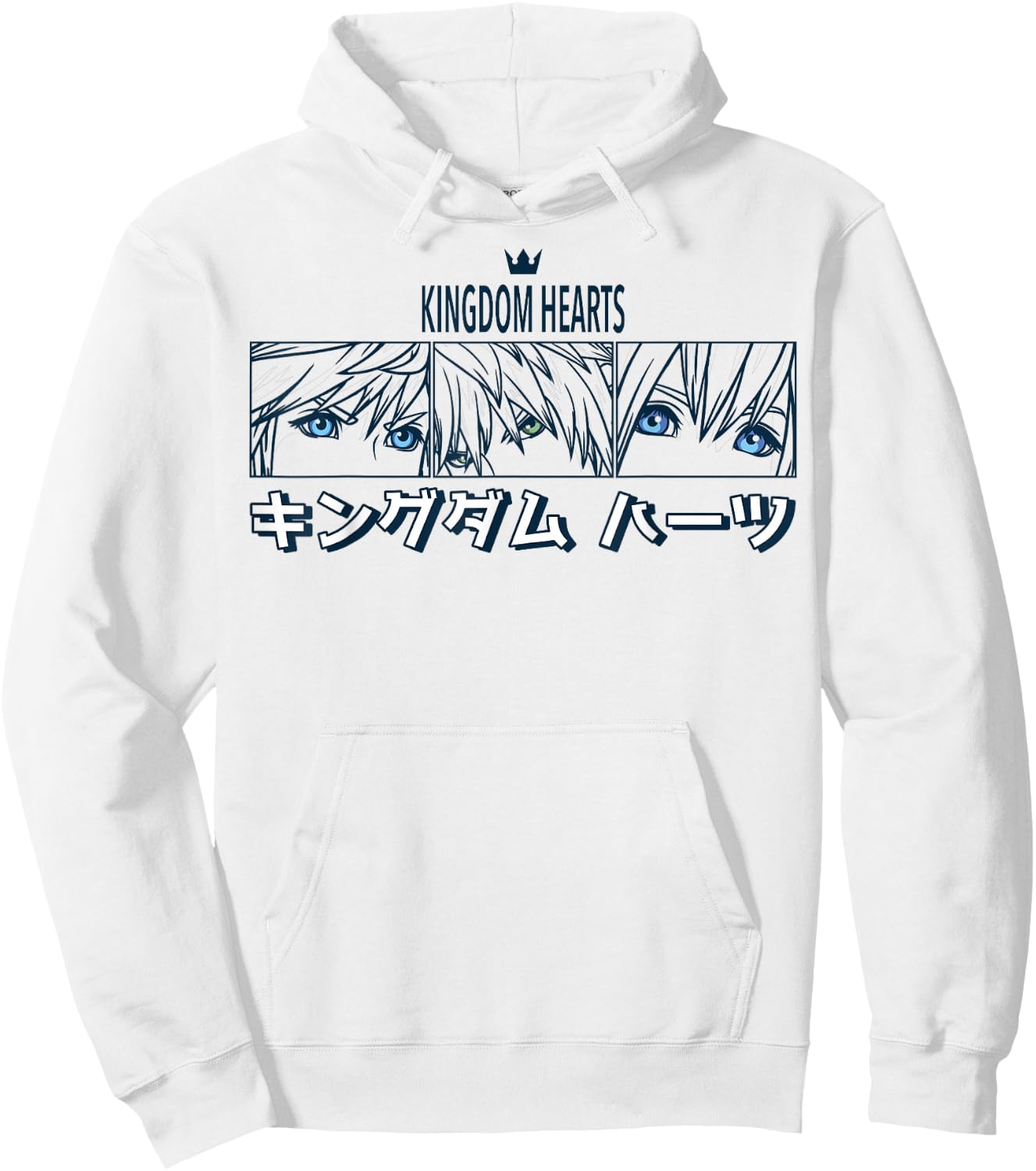 Disney Kingdom Hearts Sora Riku Kairi Kanji Panel Hoodie - Hoodie | White