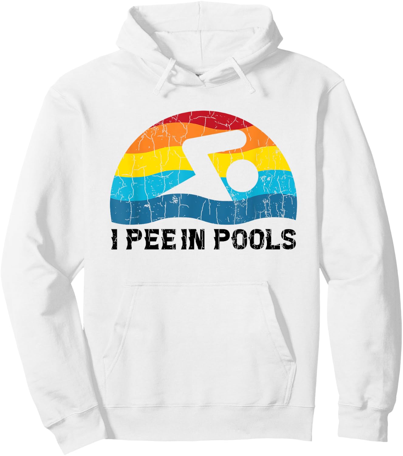 I Pee In Pools Funny Swimmer Swimming Coach Player Graphic Hoodie - Hoodie | White