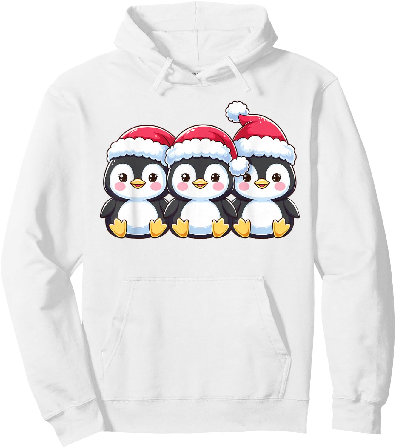 Penguin Christmas Santa Claus Animals Cute Penguins Hoodie - Hoodie | White
