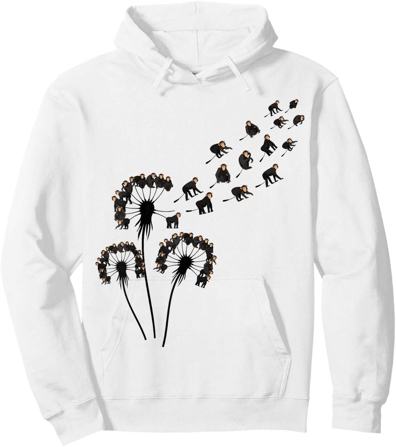 Dandelion Chimps Shirt for Chimpanzee Lover | Chimpanzee Hoodie - Hoodie | White